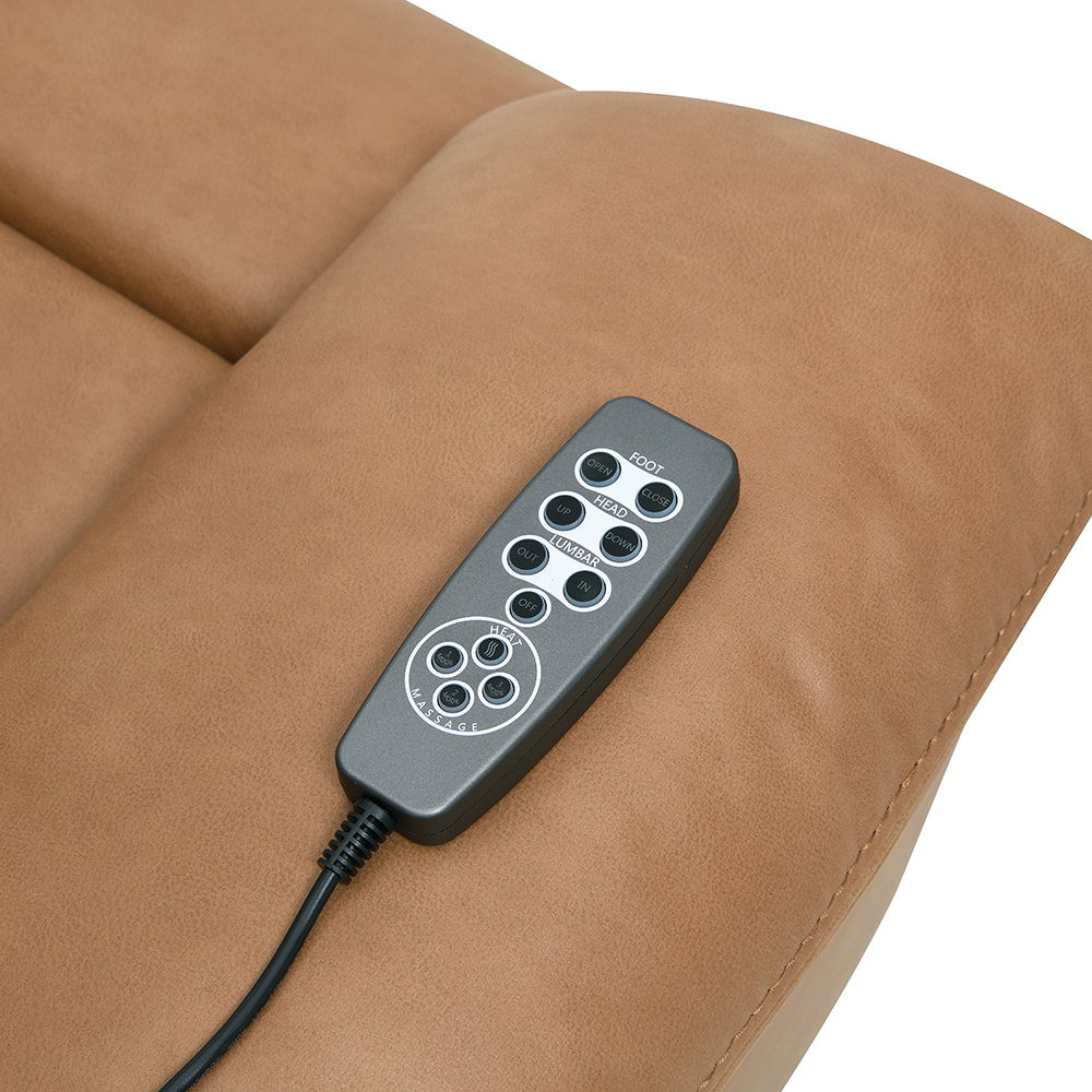 Chavis - Power Motion Loveseat With USB & Power Headrest - Brown, light brown, view 7