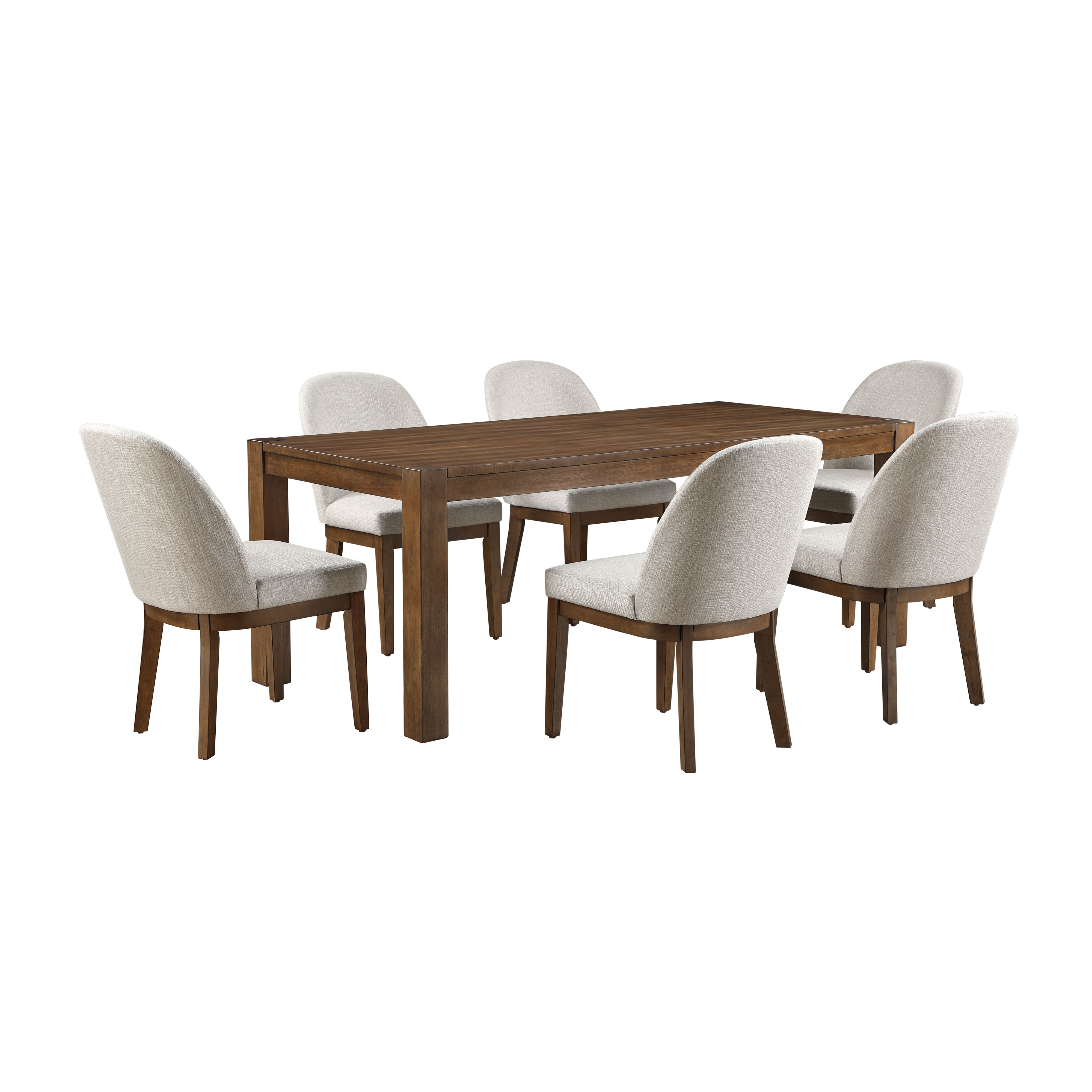 Phoenix - 78" Dining Table & 6 Chairs - Brown