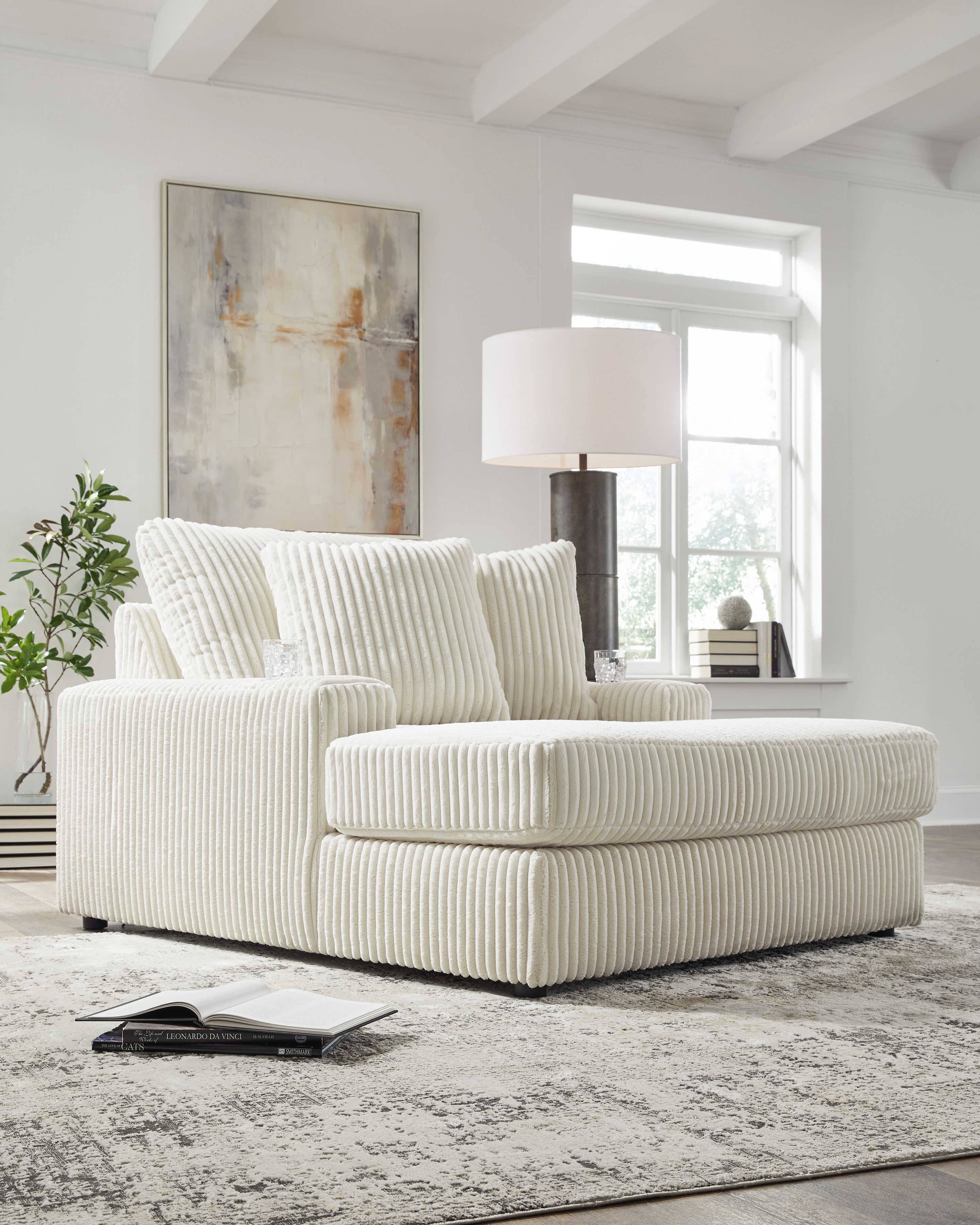 Ashley Furniture Lindyn - Chaise - Ivory - Image 8