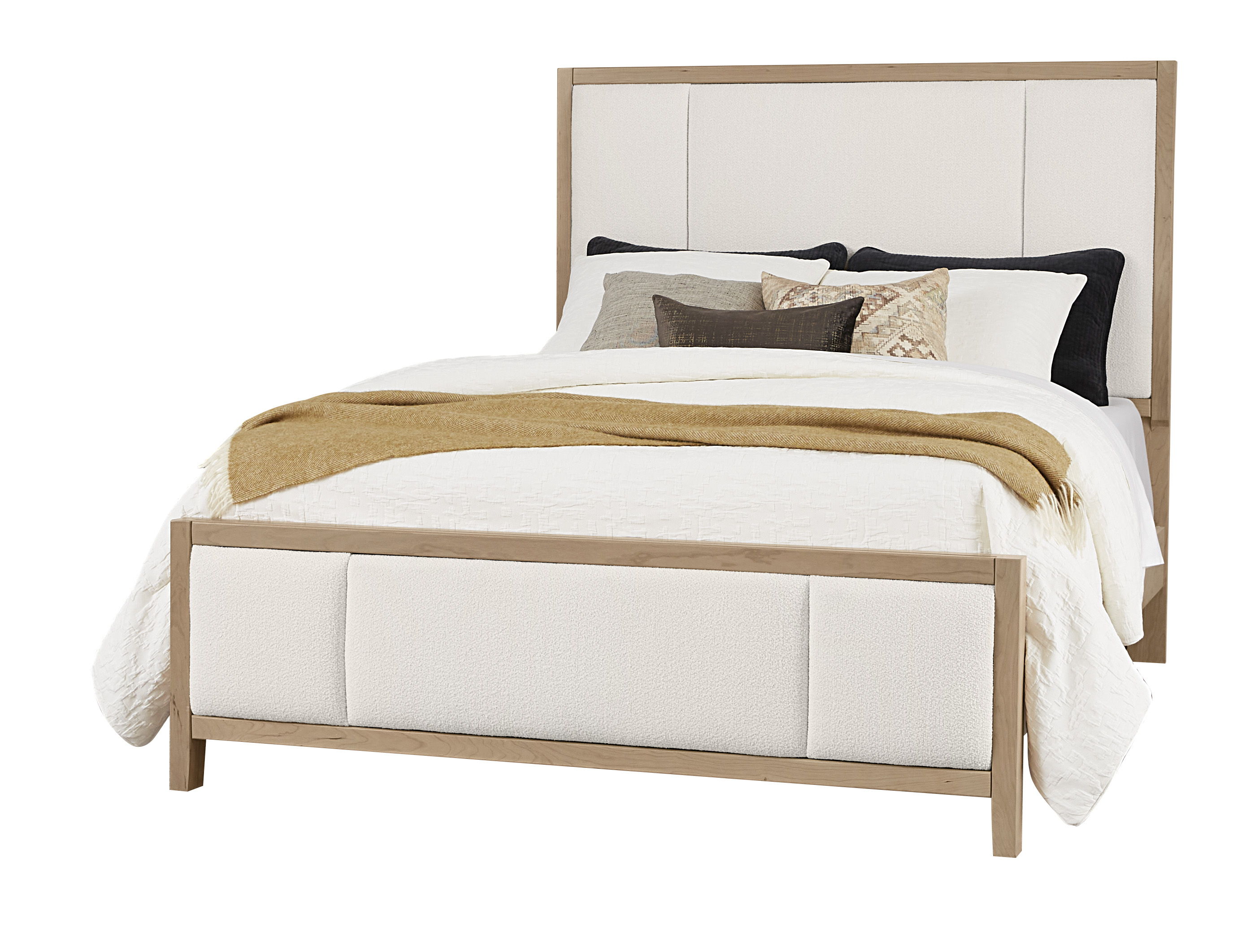 Vaughan-Bassett Crafted Cherry - Erin's Queen Upholstered Bed - Bleached Cherry