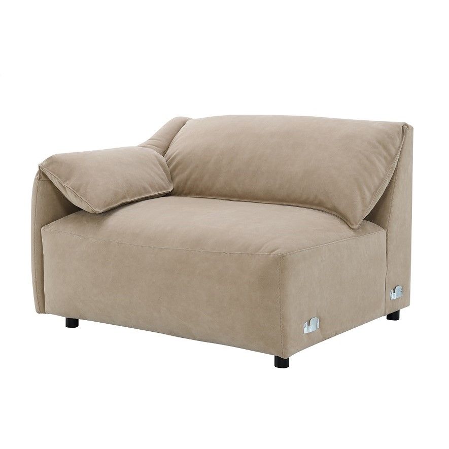 Veata - Sectional Sofa - Light Brown Suede, light brown, view 7