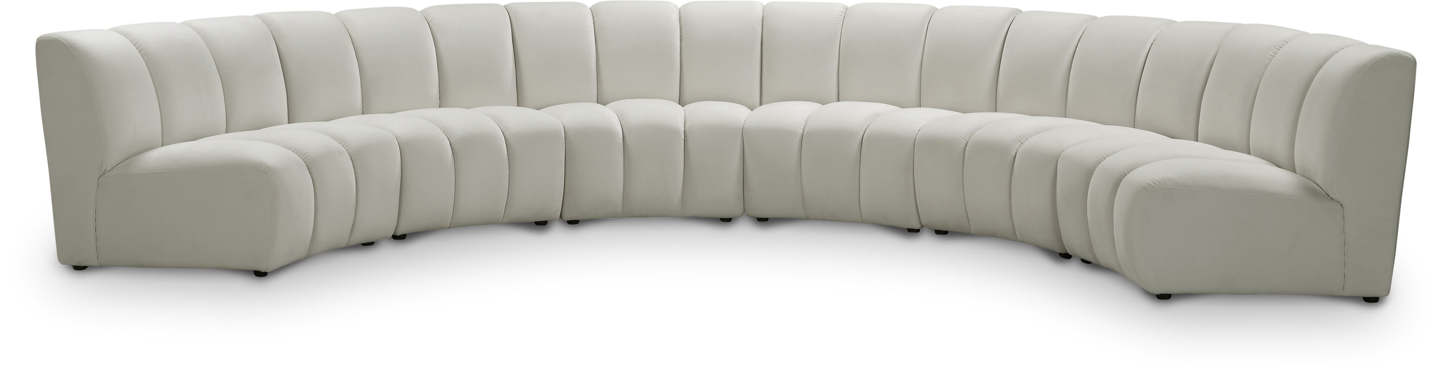 Infinity - 6 Piece Modular Sectional - Fabric - Cream