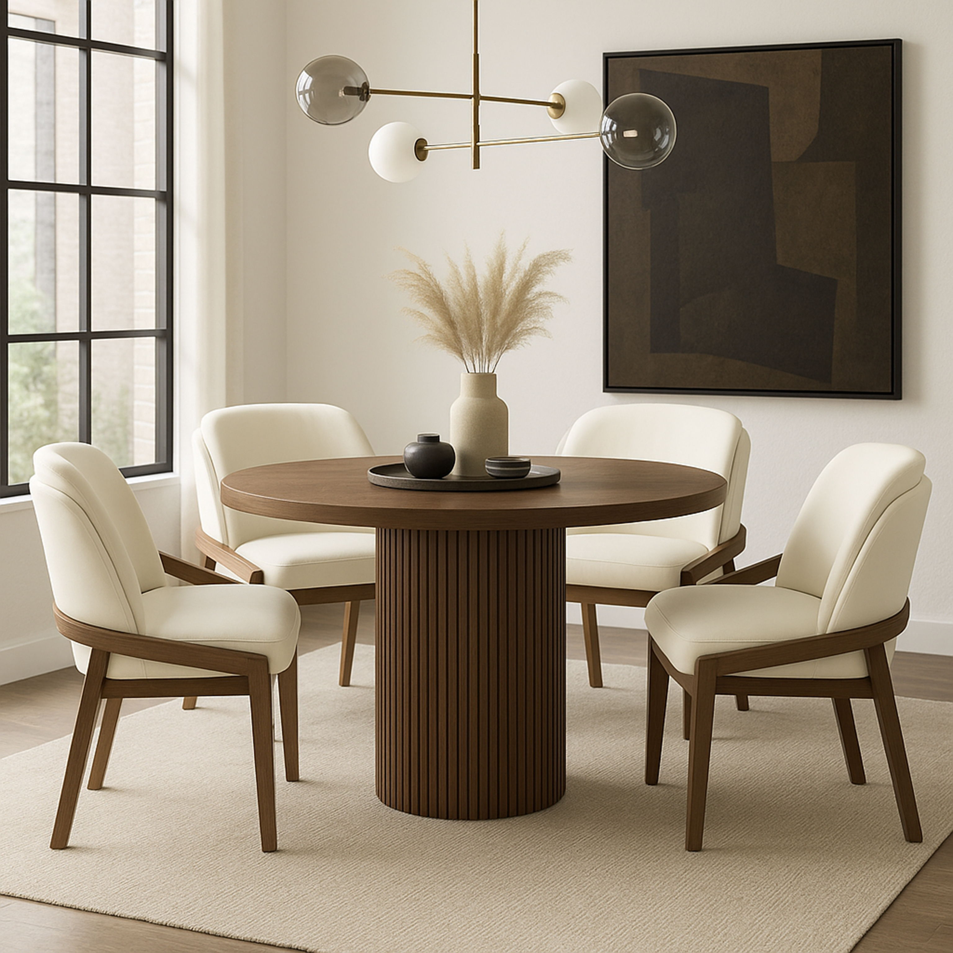 Navo - Vegan Leather Dining Chair - Cream