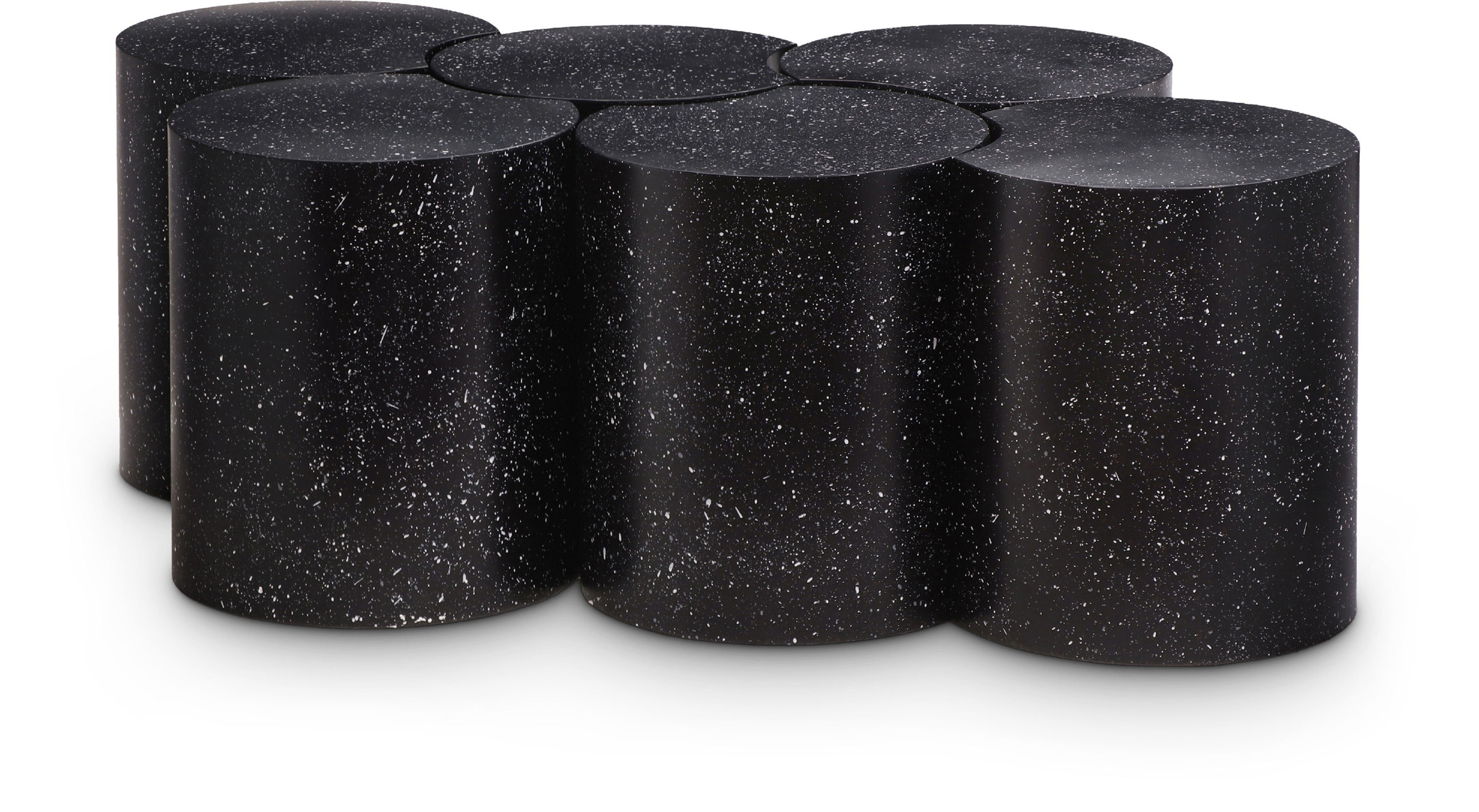 Dimple - 16" 6 Piece Modular Coffee Table - Black Terazzo