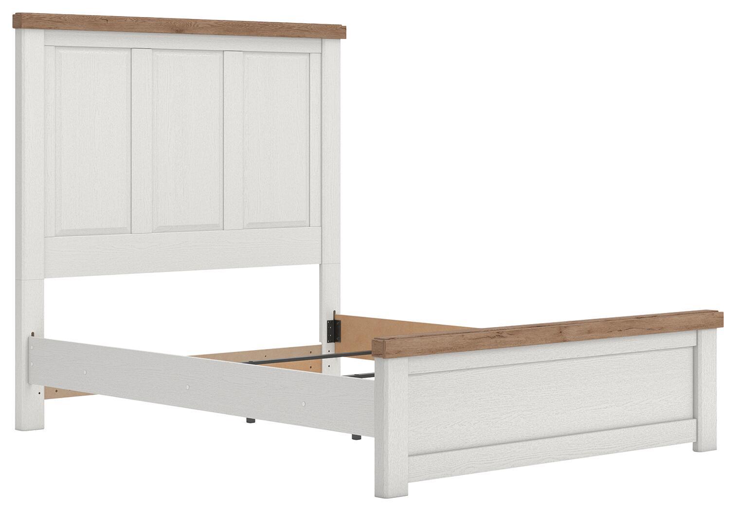 Ashley Furniture Savonport - Queen Panel Bed - White / Brown - Image 4