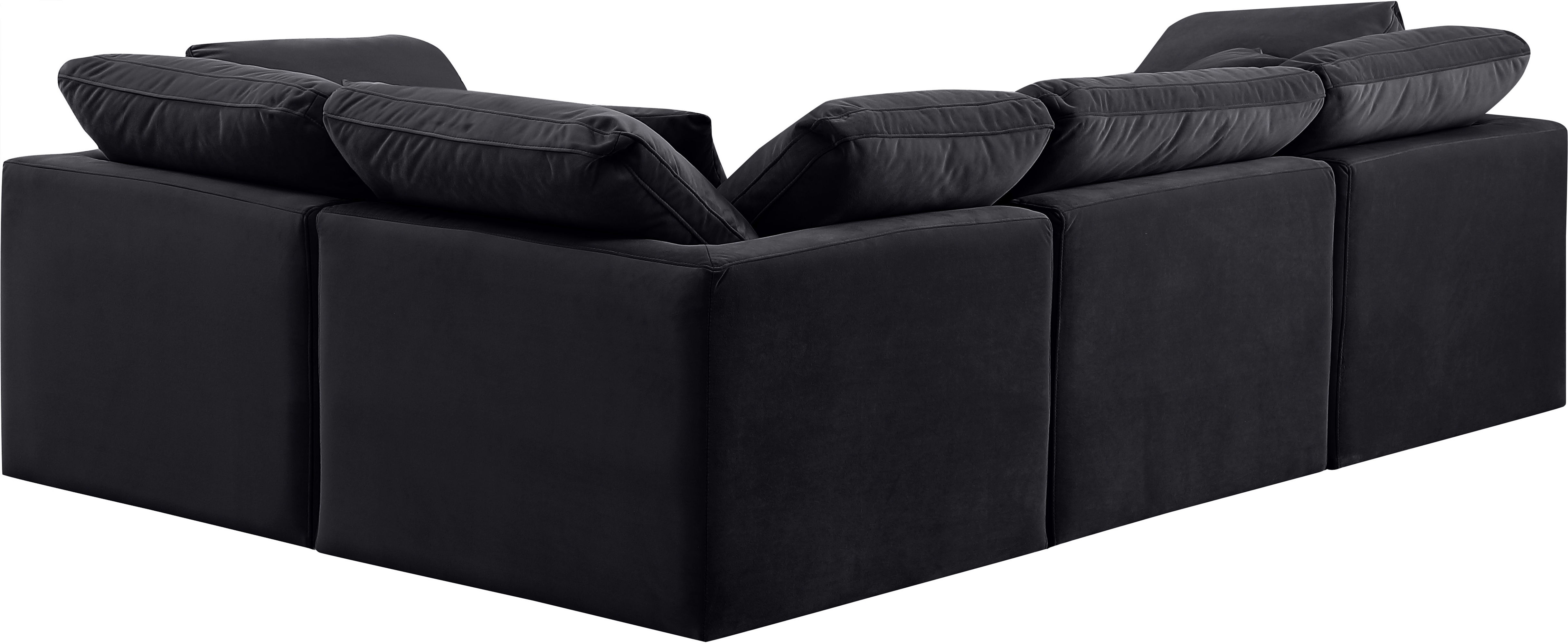 Indulge - Velvet 4 Piece Modular Corner Sectional - Charcoal