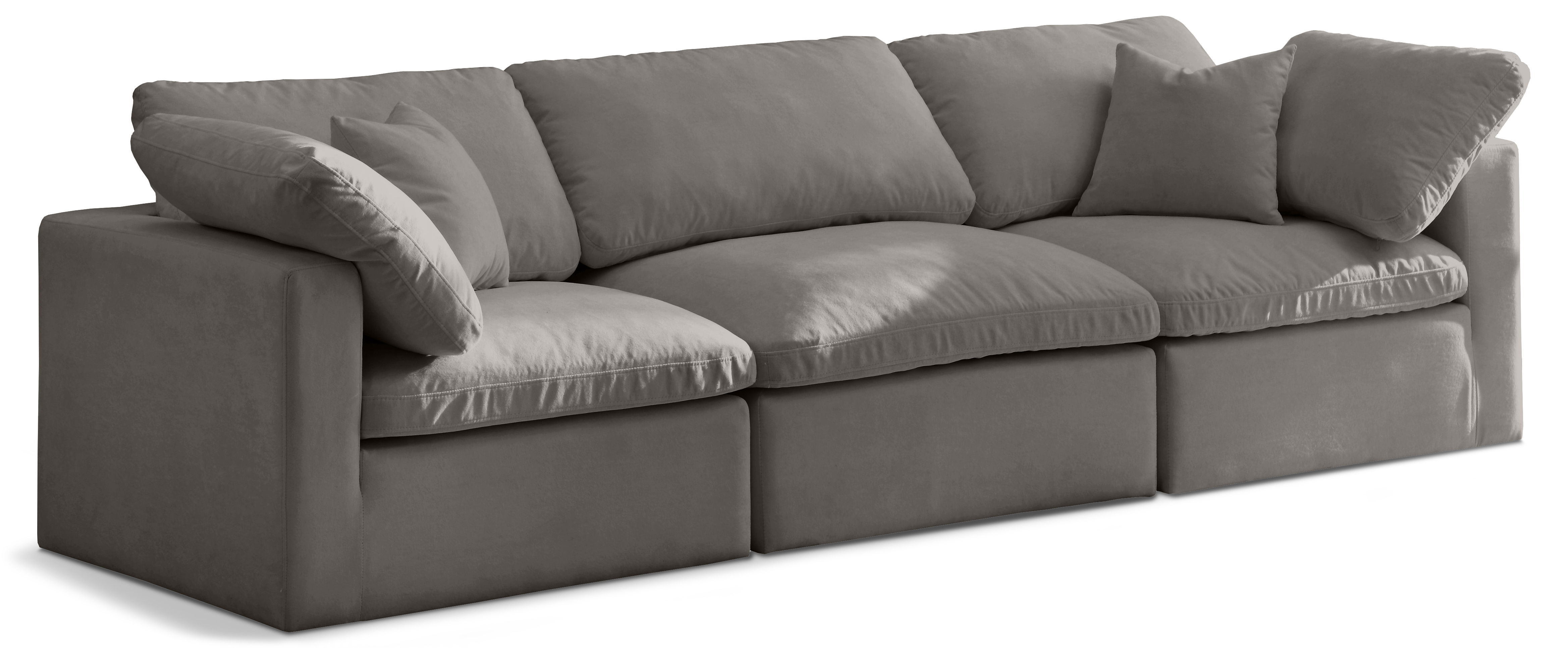 Plush - 3 Seat Modular Sofa - Gray