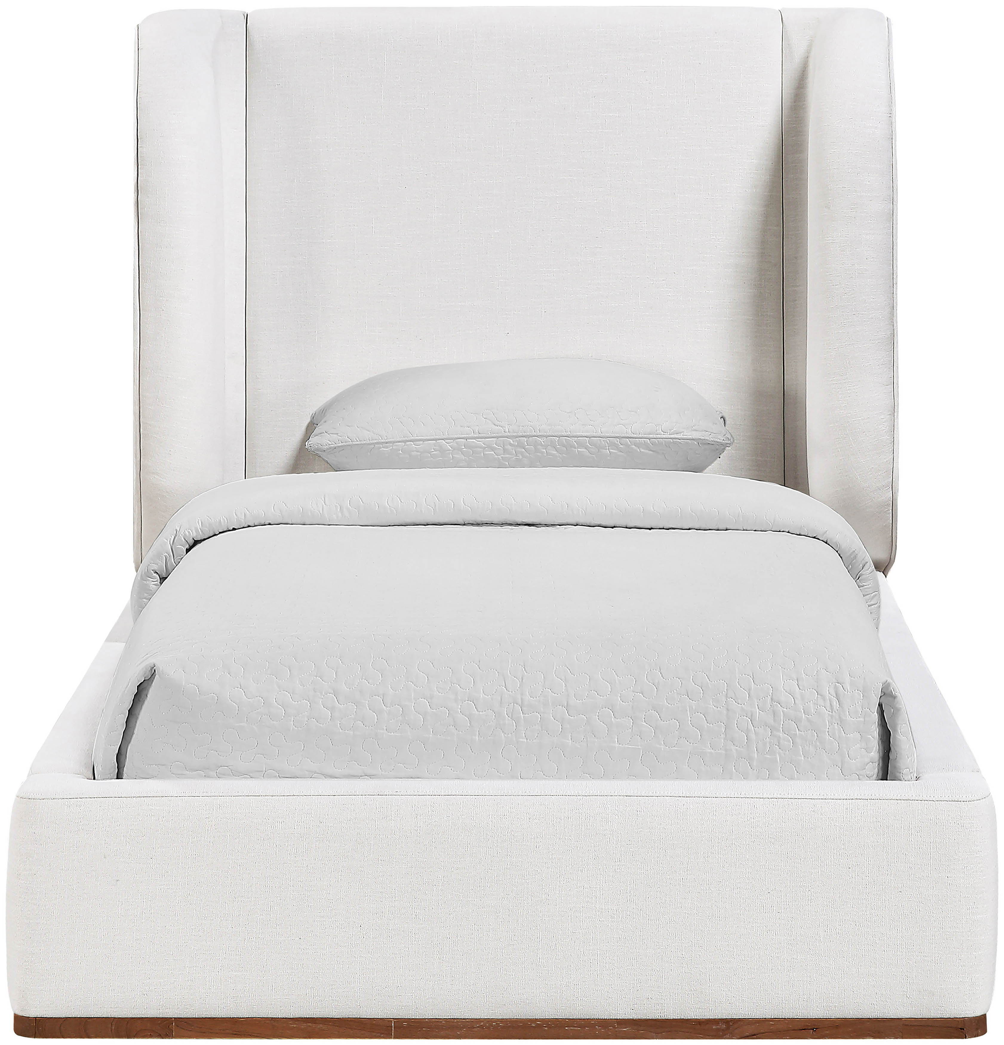 Aurin - Fabric Upholstered Twin Bed - Cream