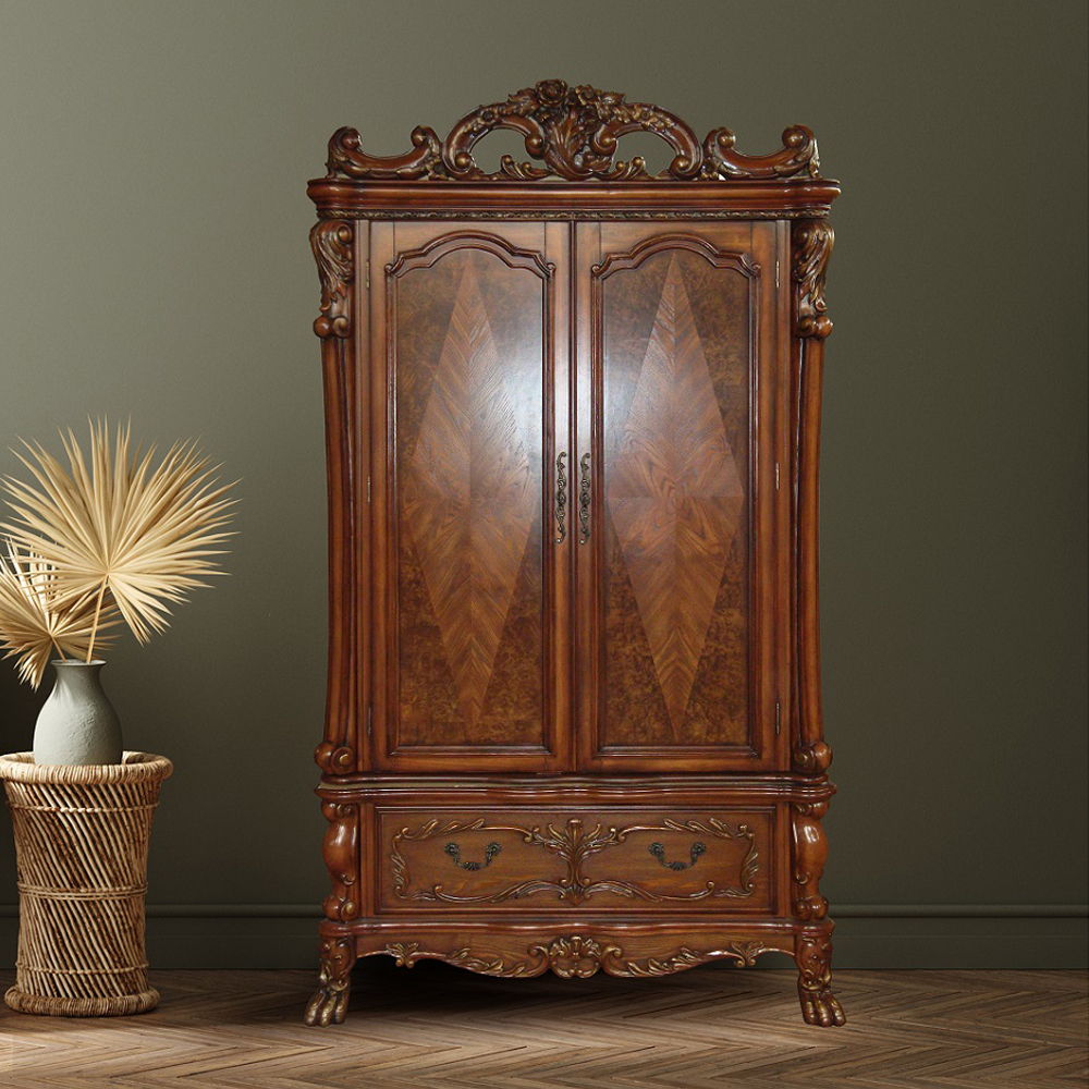 Dresden - Wardrobe/TV Armoire - Cherry Oak, dark brown