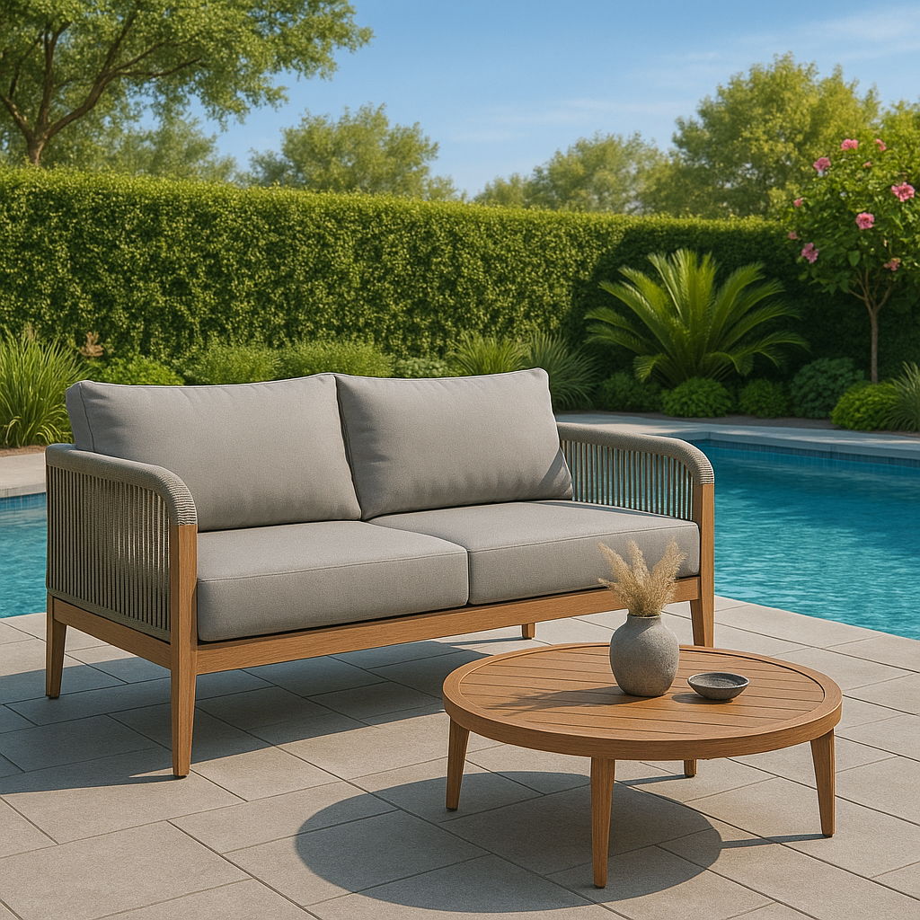 Maui - Water Resistant Outdoor Patio Loveseat - Gray
