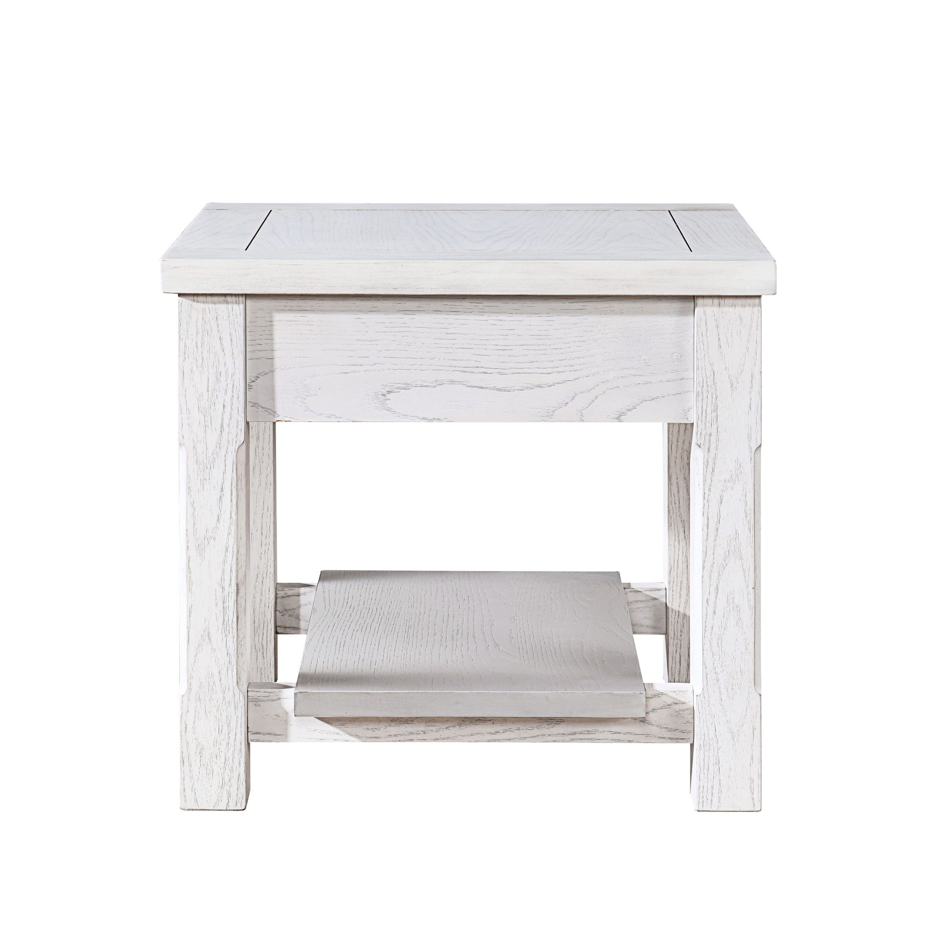 Dorsey - 1 Drawer End Table -White, white, view 4