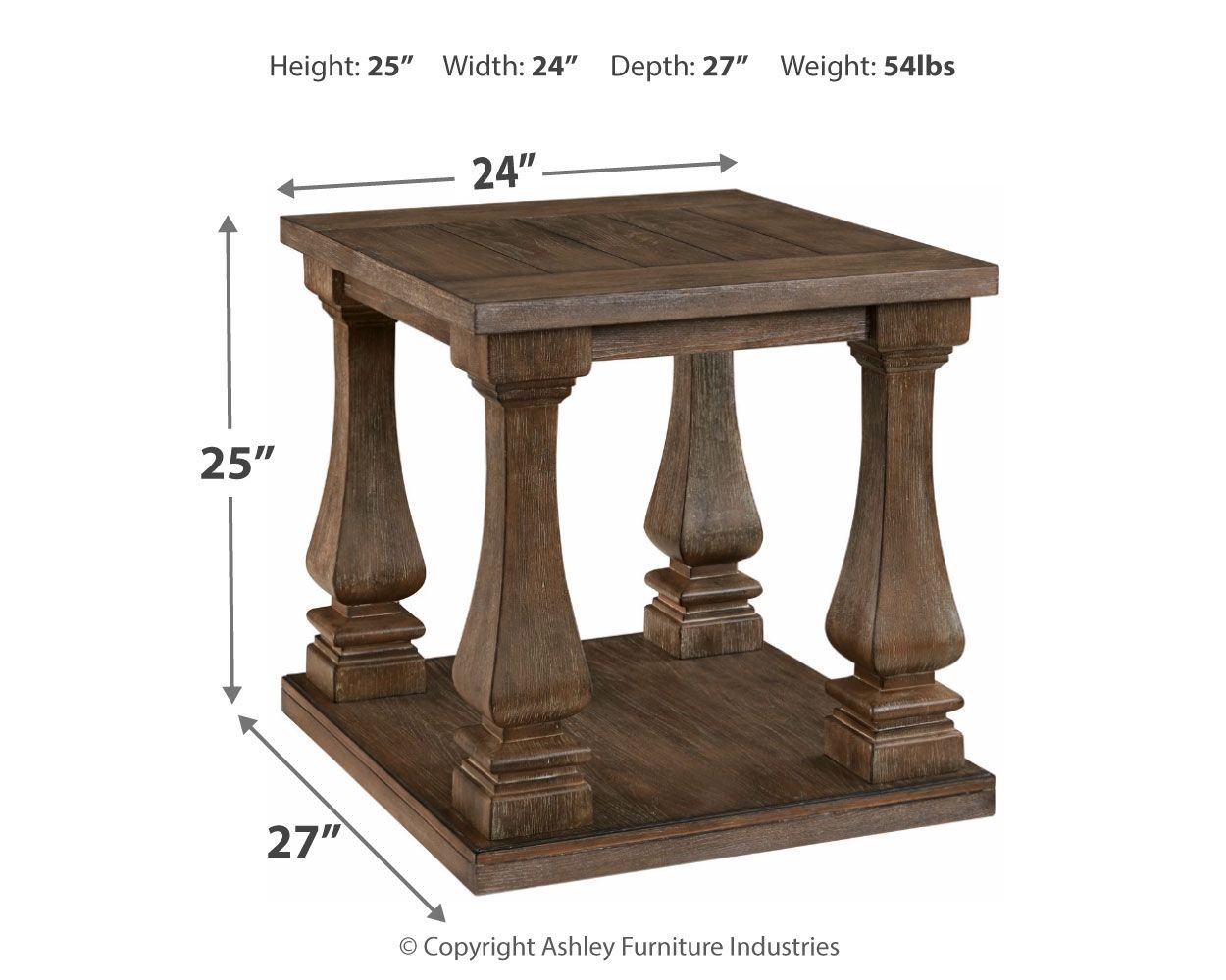 Ashley Furniture Johnelle - Rectangular End Table - Gray - Image 4
