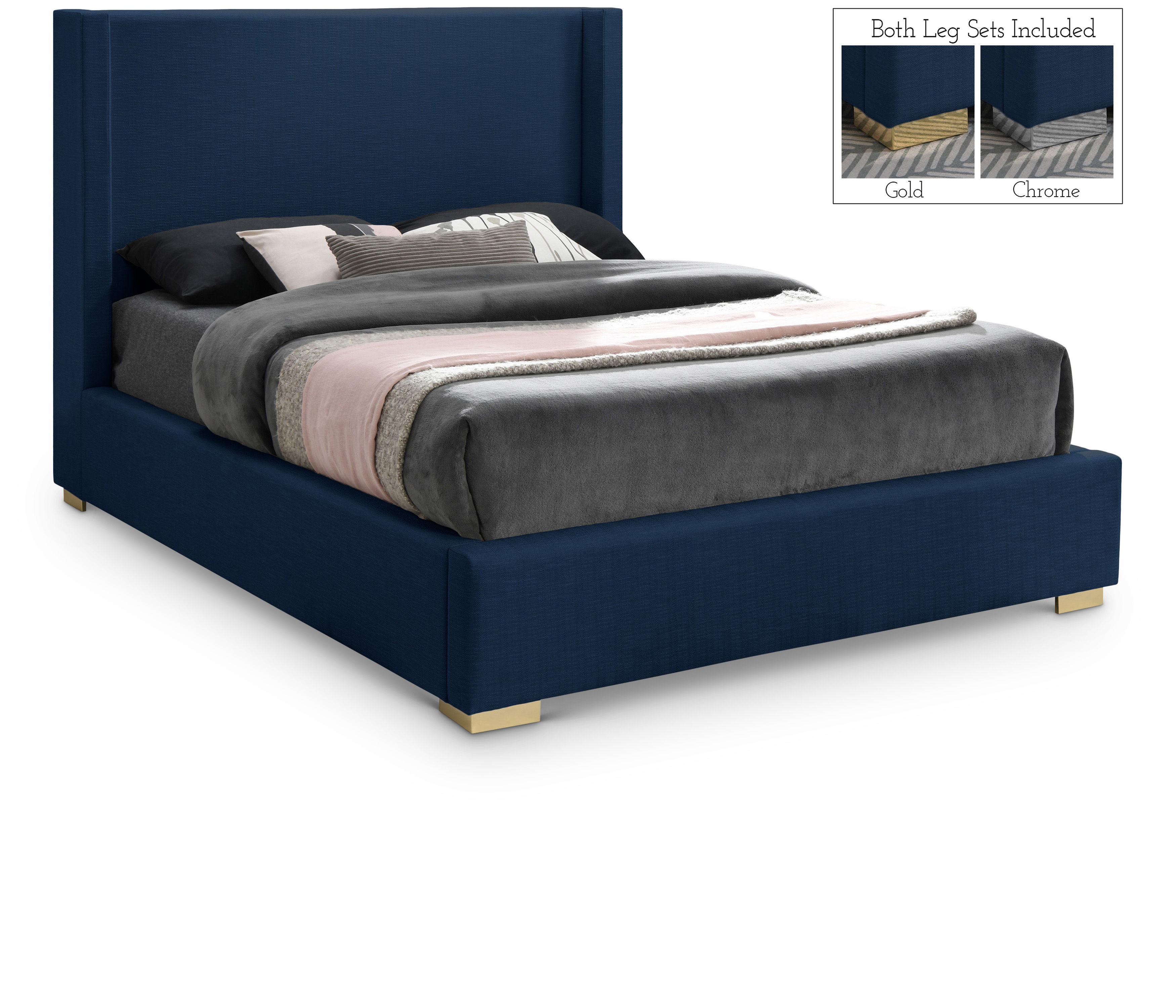 Royce - Queen Bed - Navy