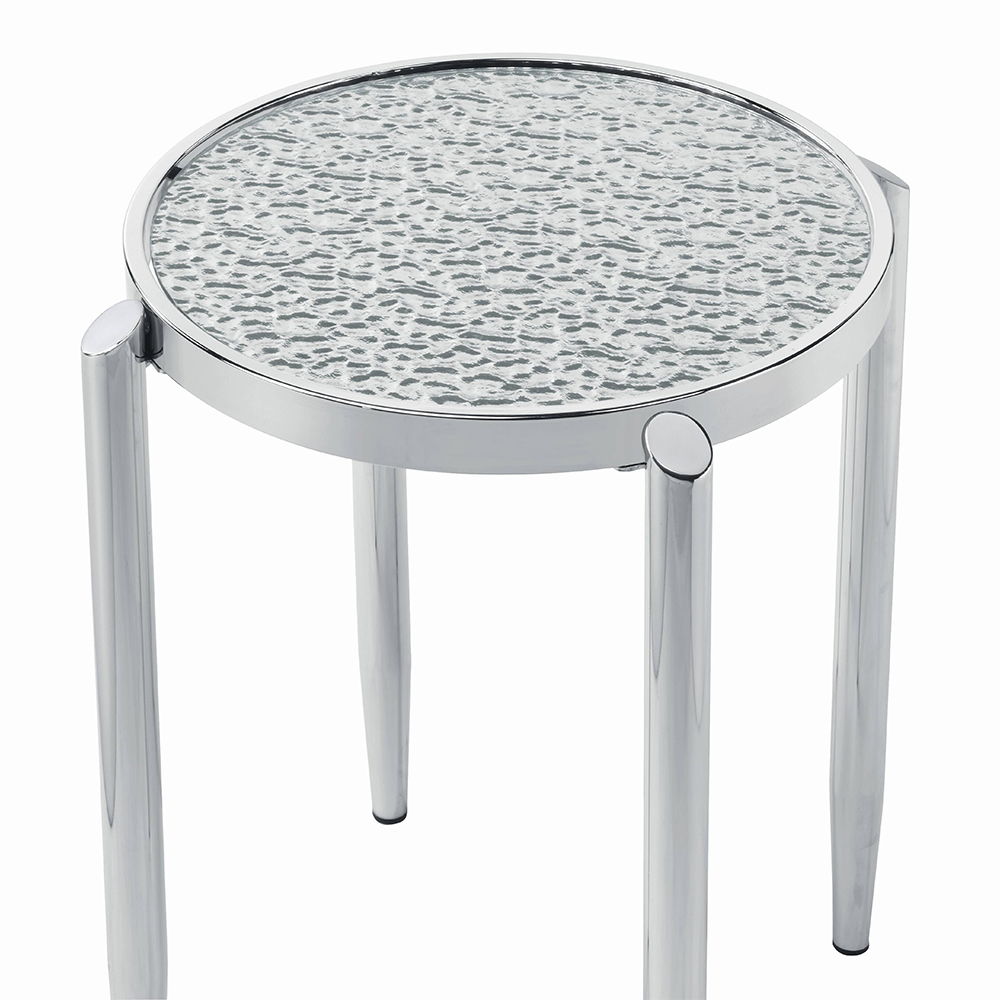 Abbe - End Table - Glass & Chrome, silver, view 3