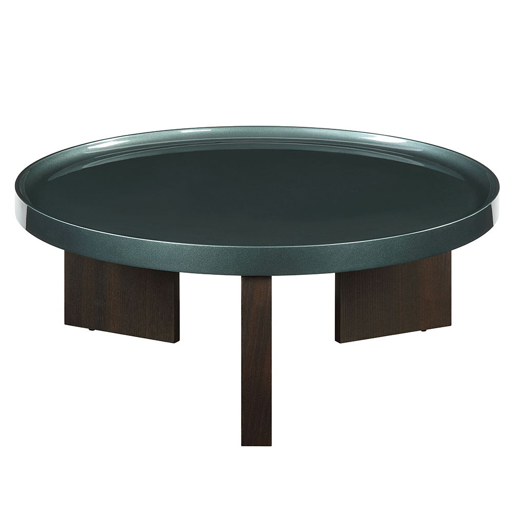 Lakita - Coffee Table - Blackish Green High Gloss & Smoked Oak, dark green, view 8