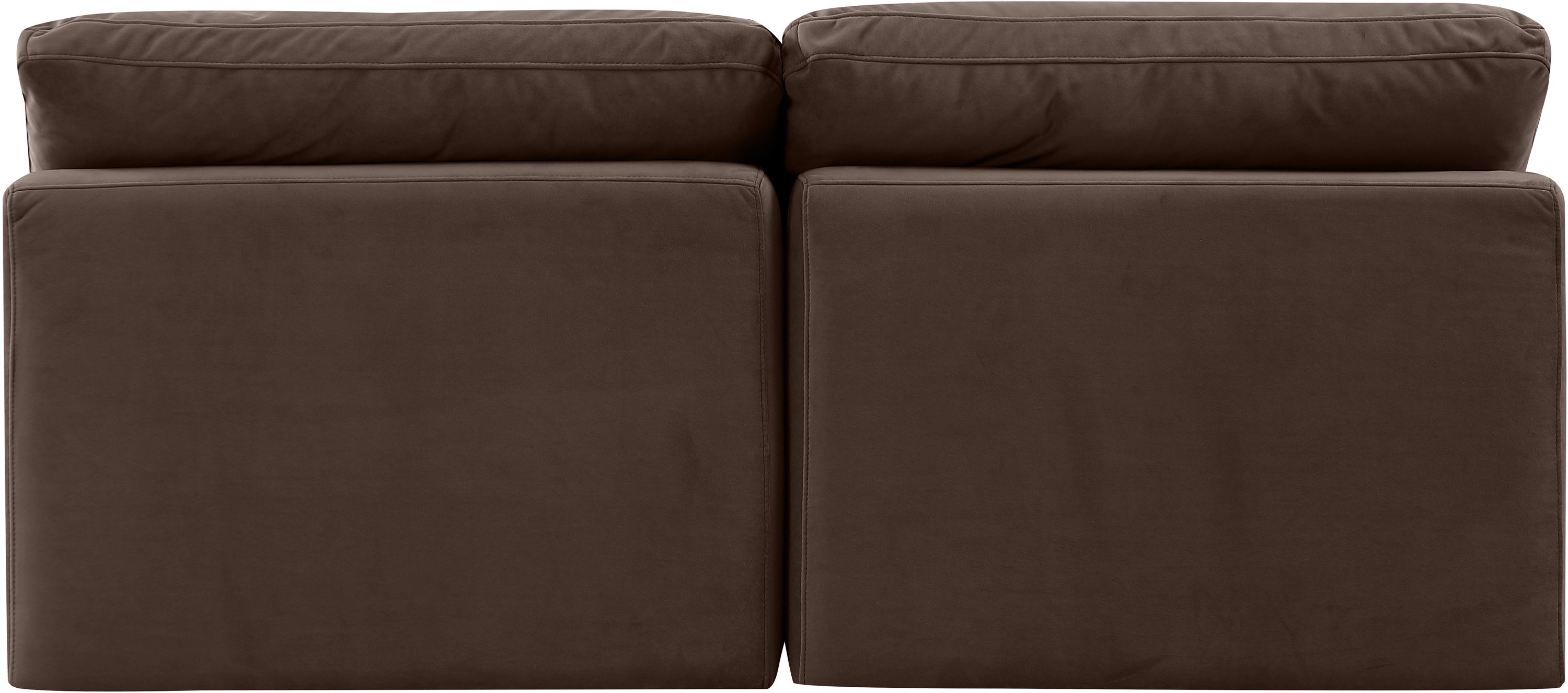 Indulge - Velvet 2 Piece Modular Armless Sofa - Brown