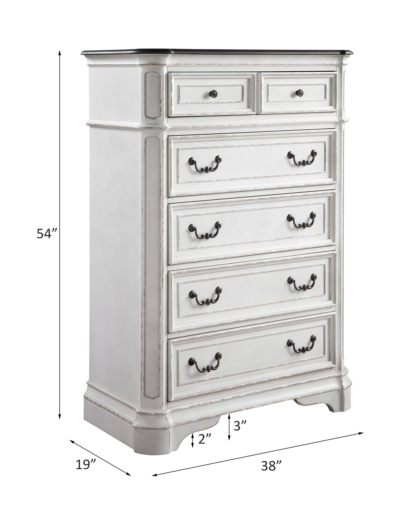 Florian - Chest - Antique White & Oak, white, view 4