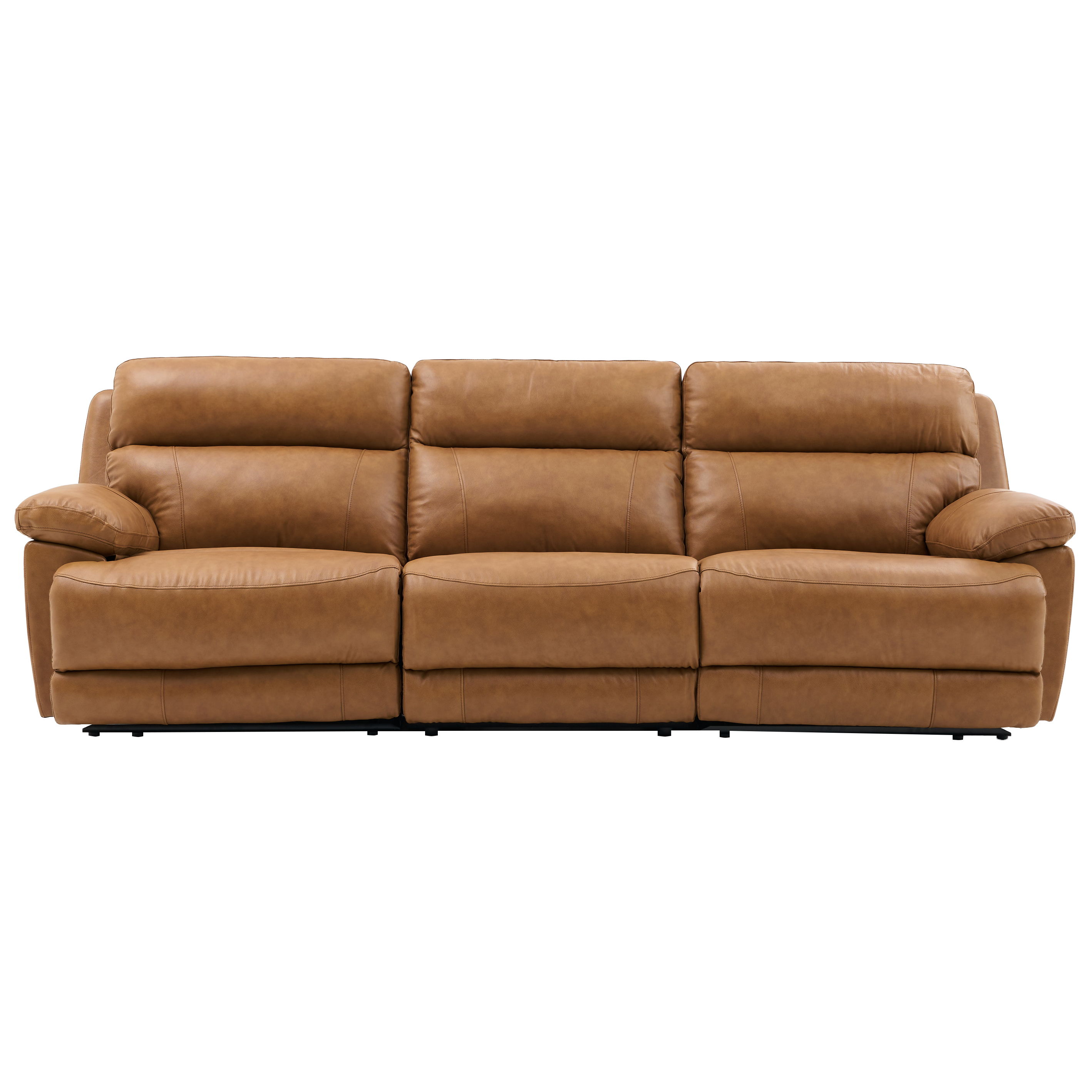 Gatlin - Leather Dual-Power Reclining Sofa & Loveseat - Light Brown