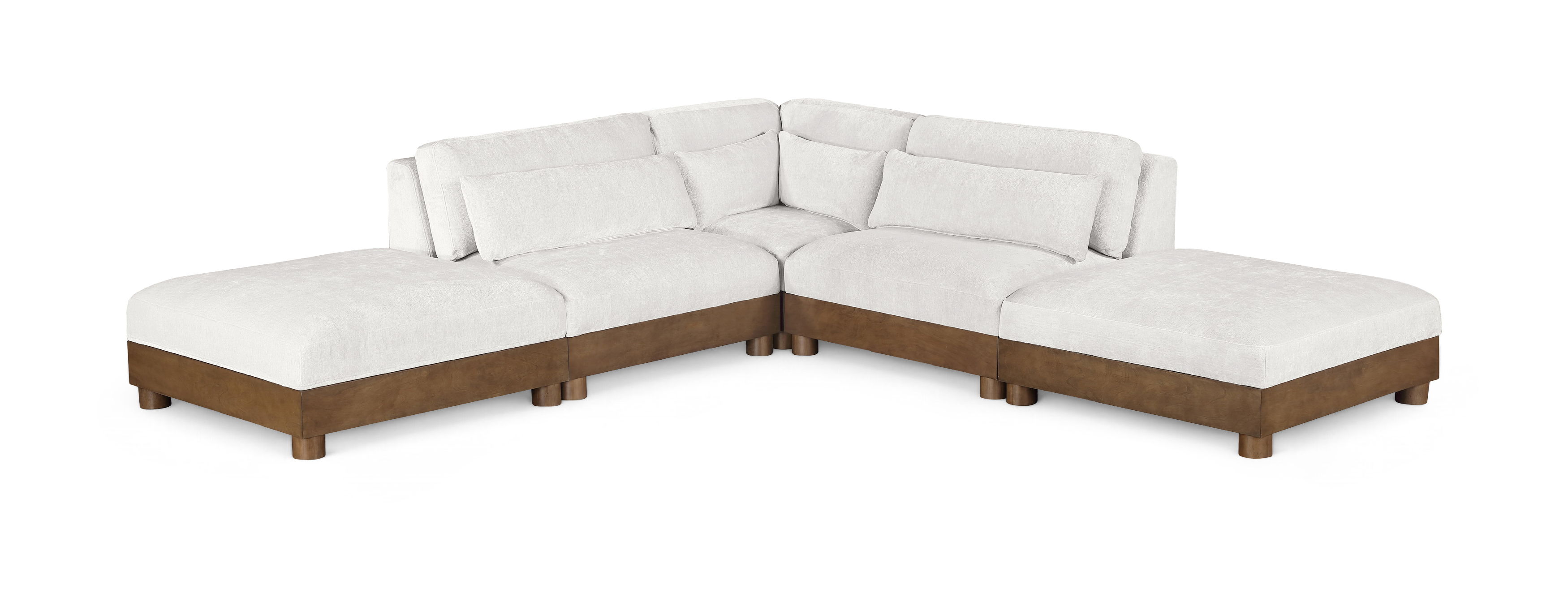5 Pc · 2 Armless Chairs, 1 Corner Chair, 2 Ottomans