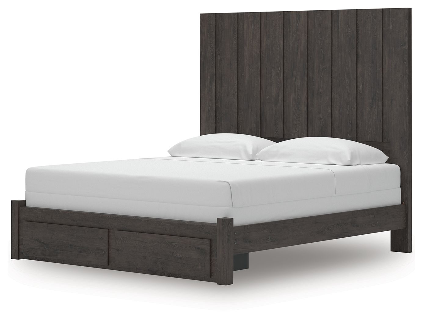 Fraluna - King Panel Storage Bed - Charcoal