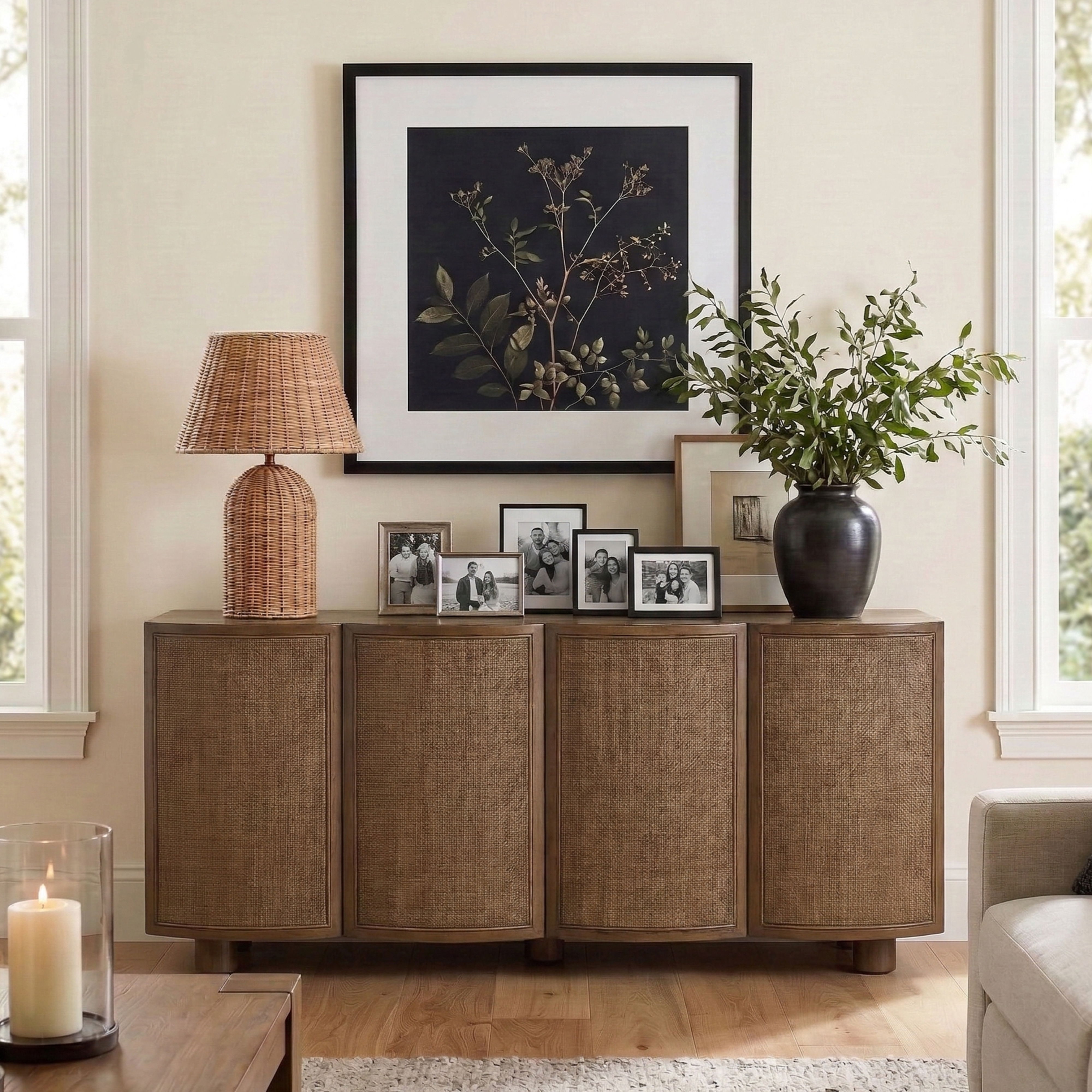 Norin - Solid Wood And Oak Veneer Sideboard/Buffet - Brown