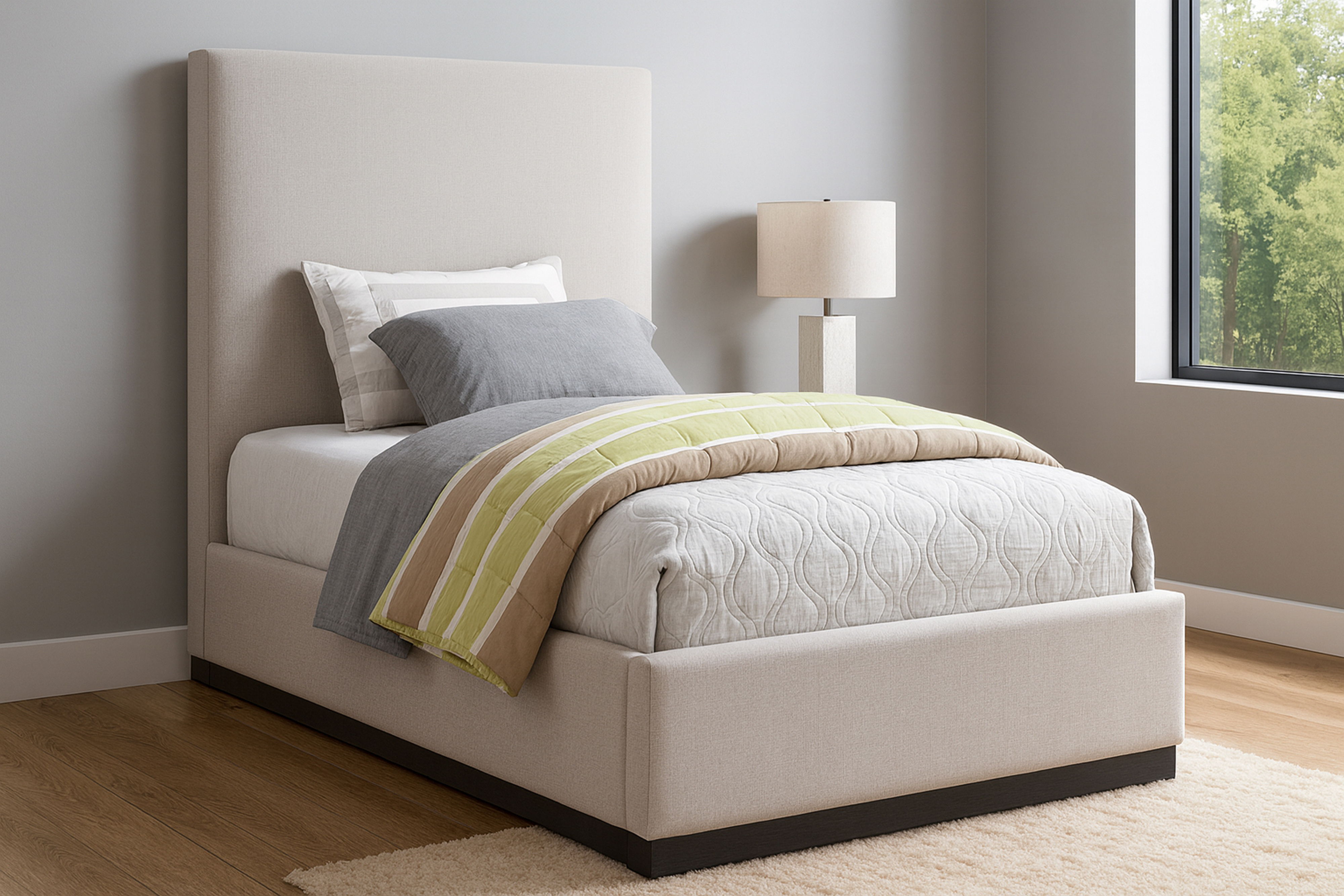 Alfie - Twin Bed - Beige