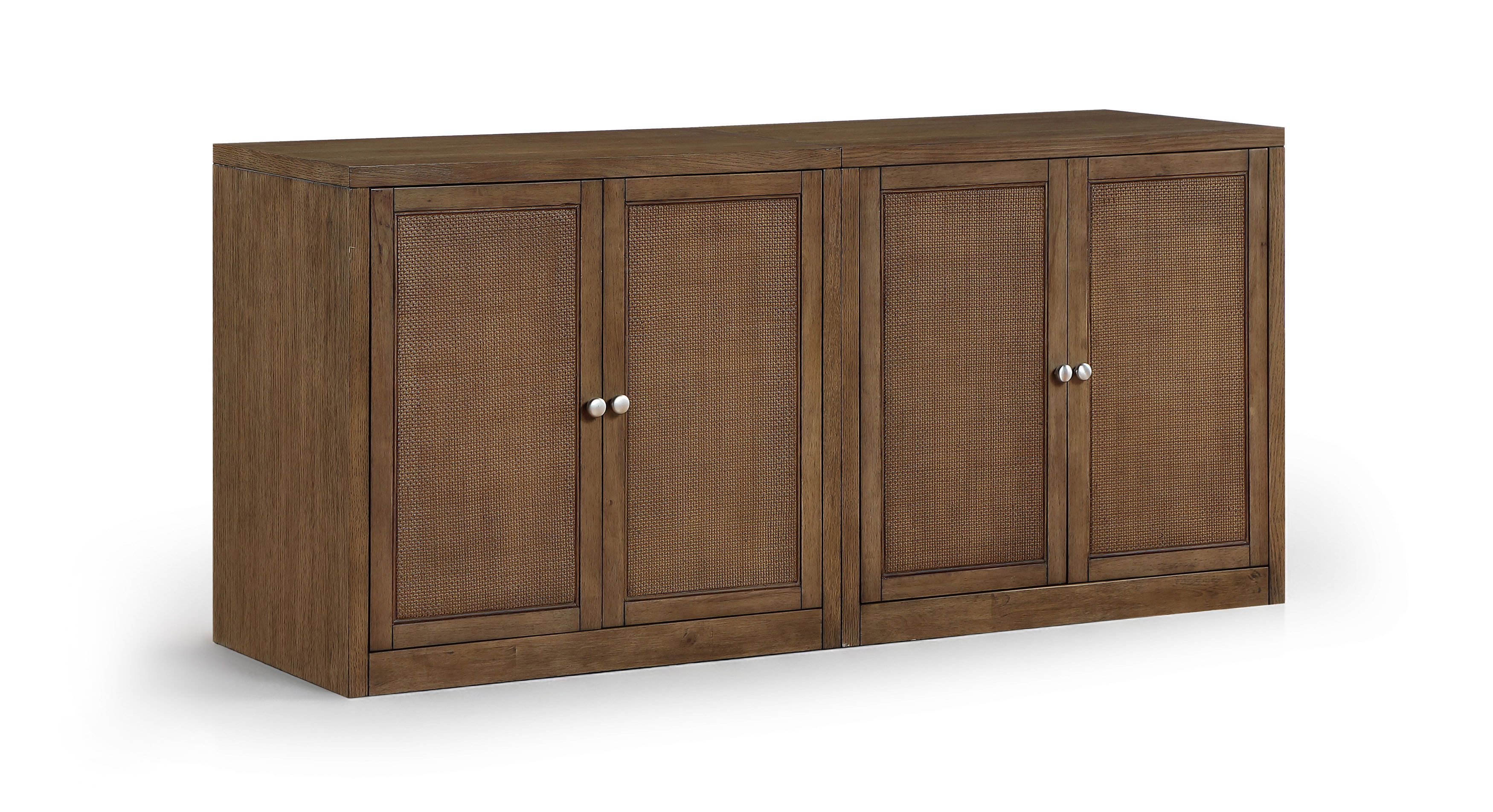 Vero - Solid Wood And Oak Veneer 2 Piece Sideboard/Buffet - Brown