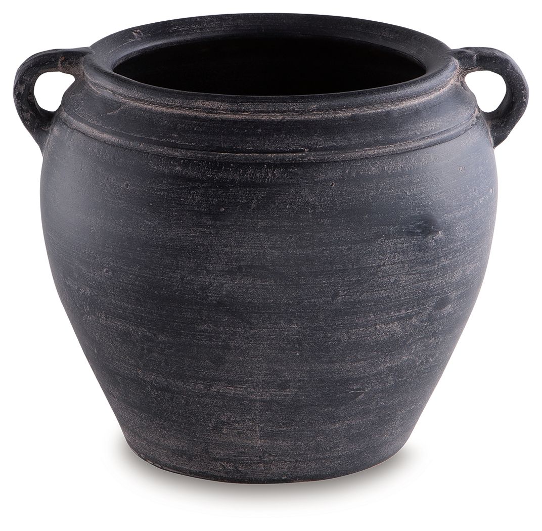 Meadie - 9" Vase - Distressed Black