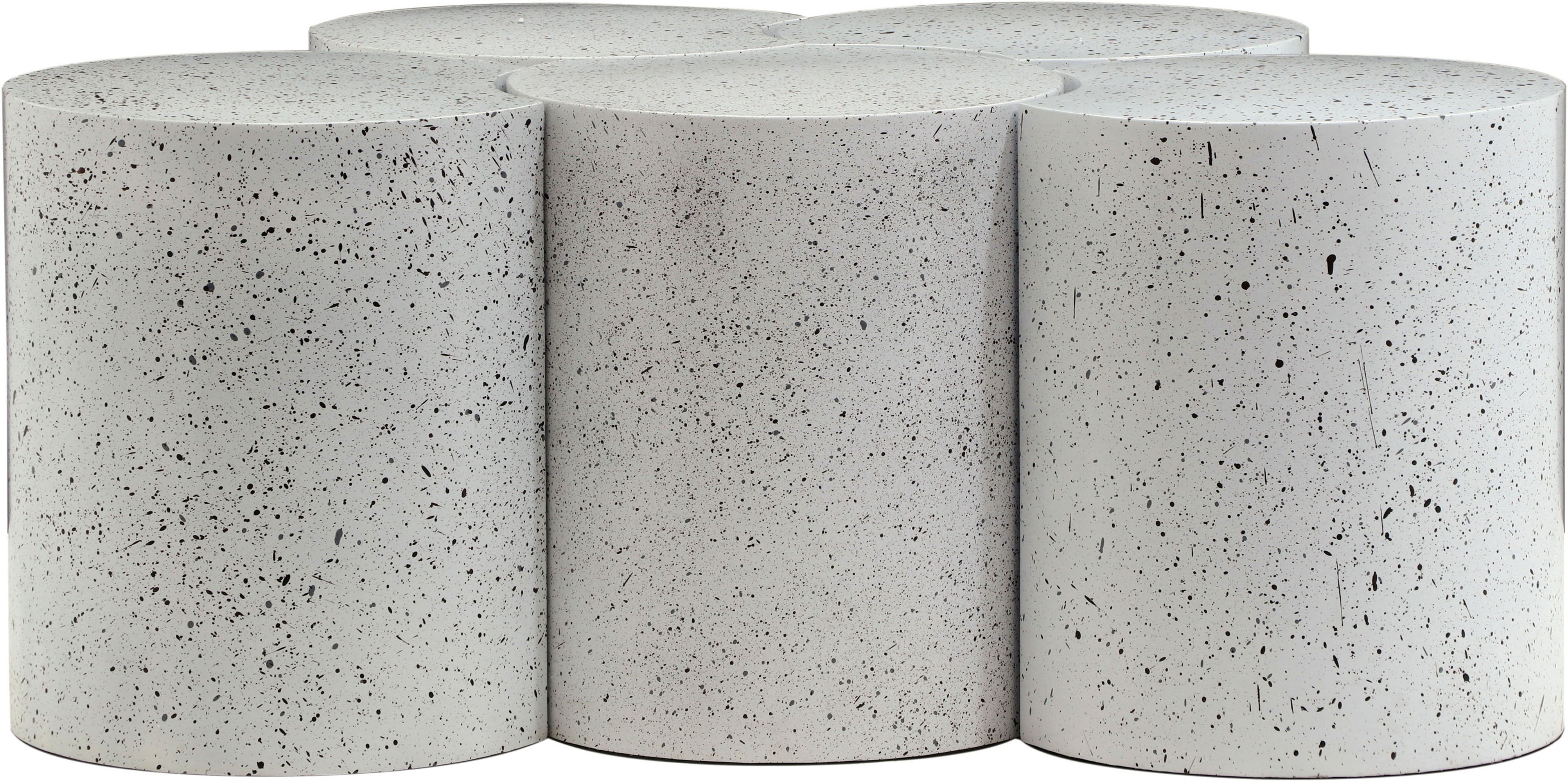Dimple - 18" 5 Piece Modular Coffee Table - White Terazzo