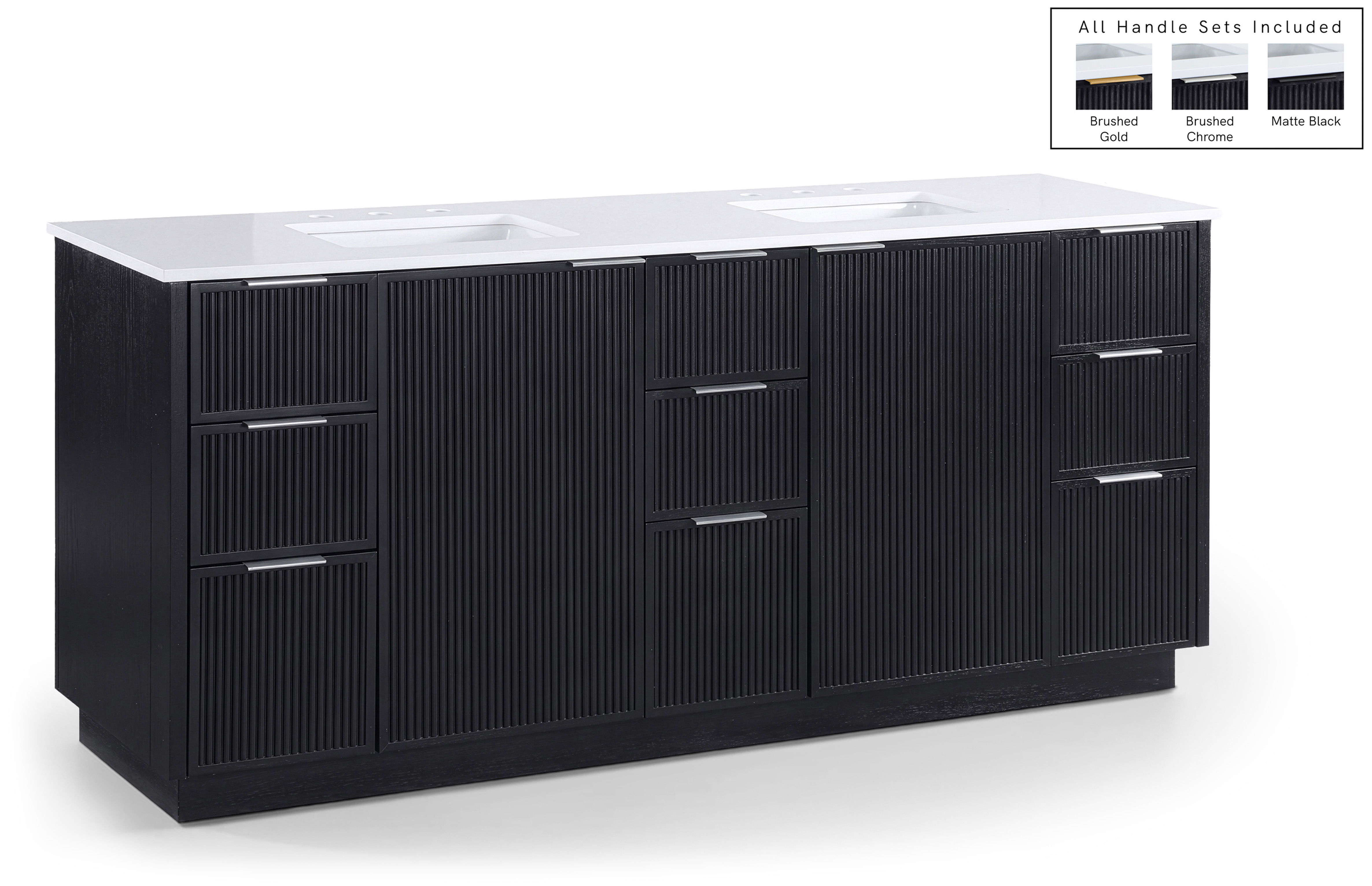 Willard - 72'' Bathroom Vanity - Black / White
