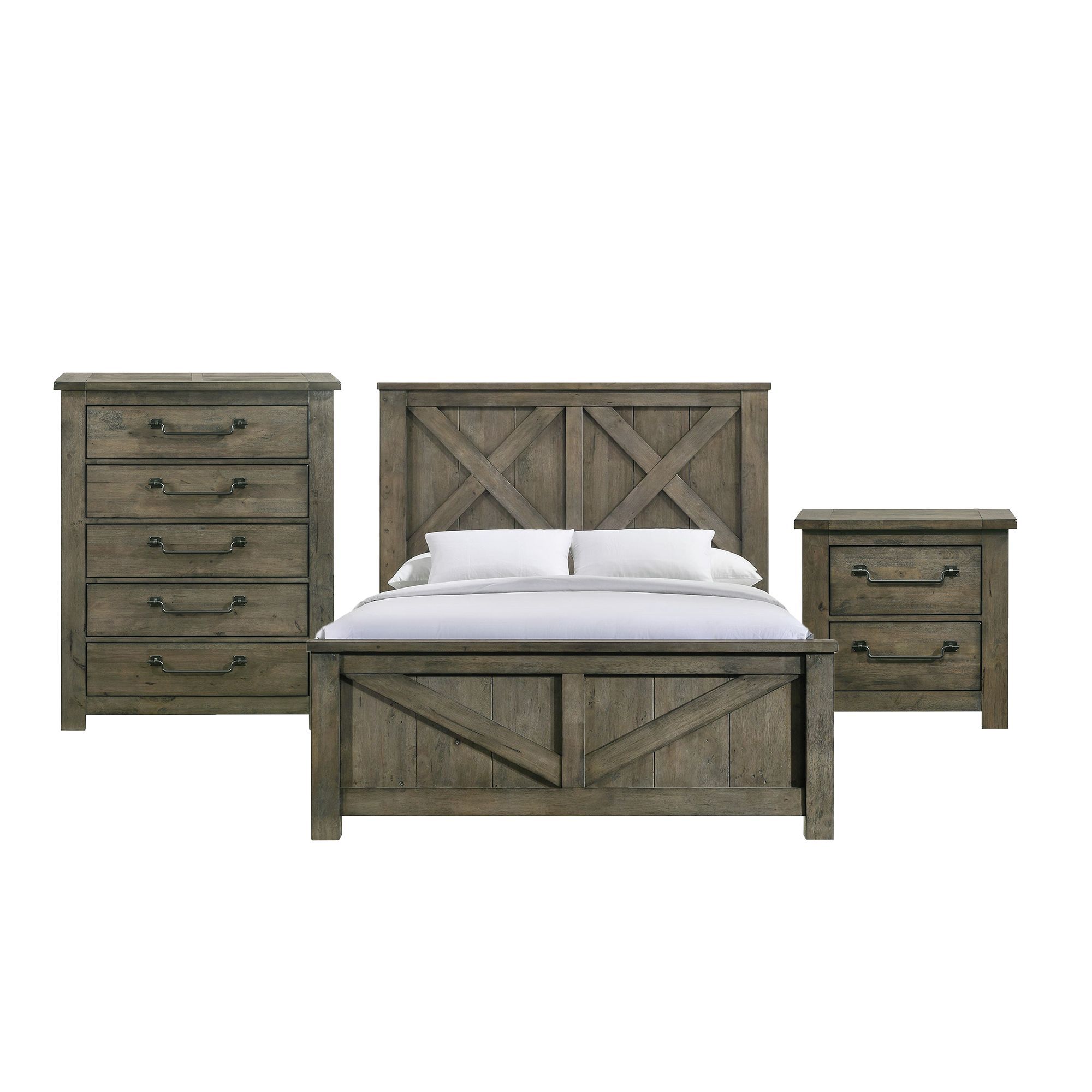 Maverick - Queen Panel 3 Piece Bedroom Set - Gray