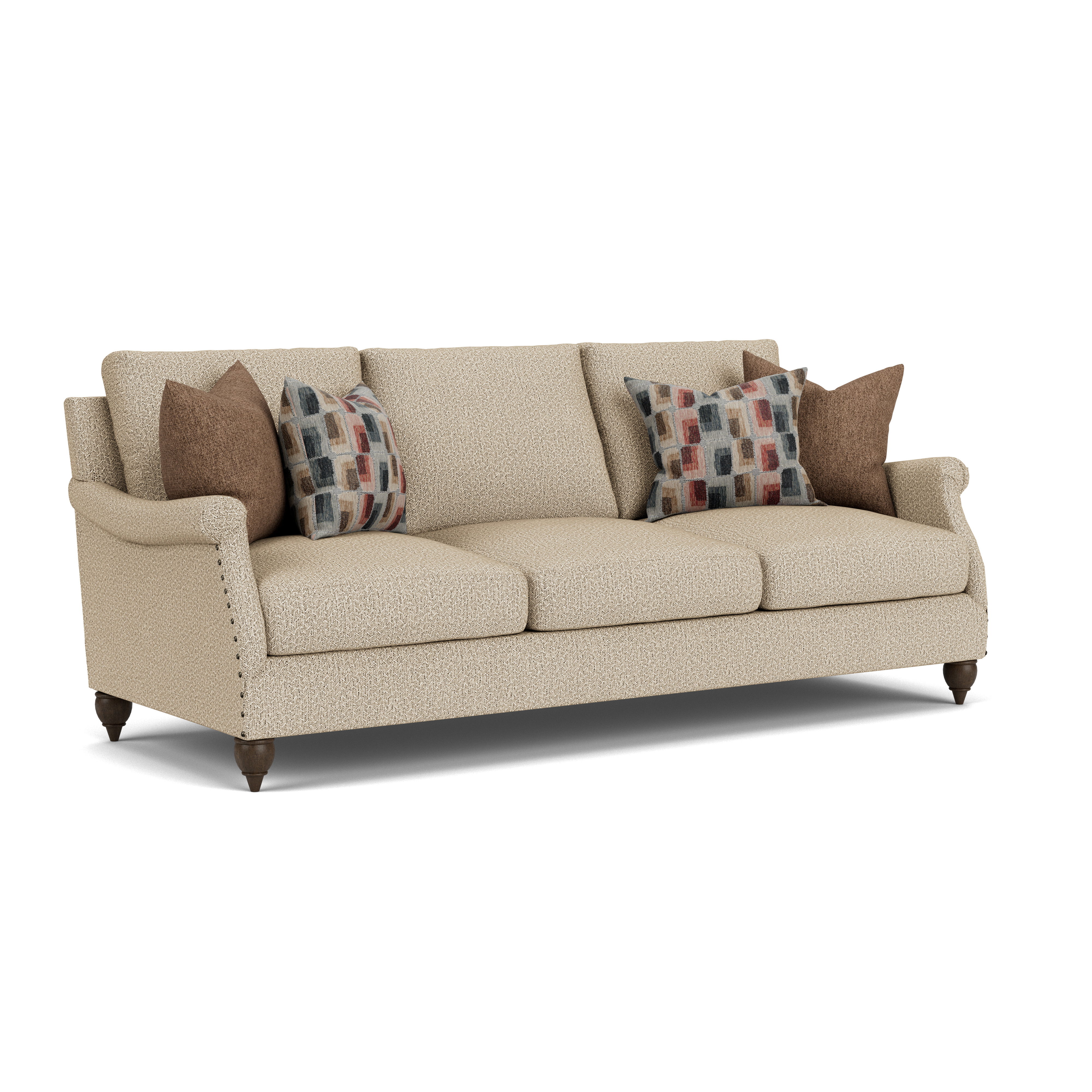 Veda - Fabric Sofa, dark brown, view 3