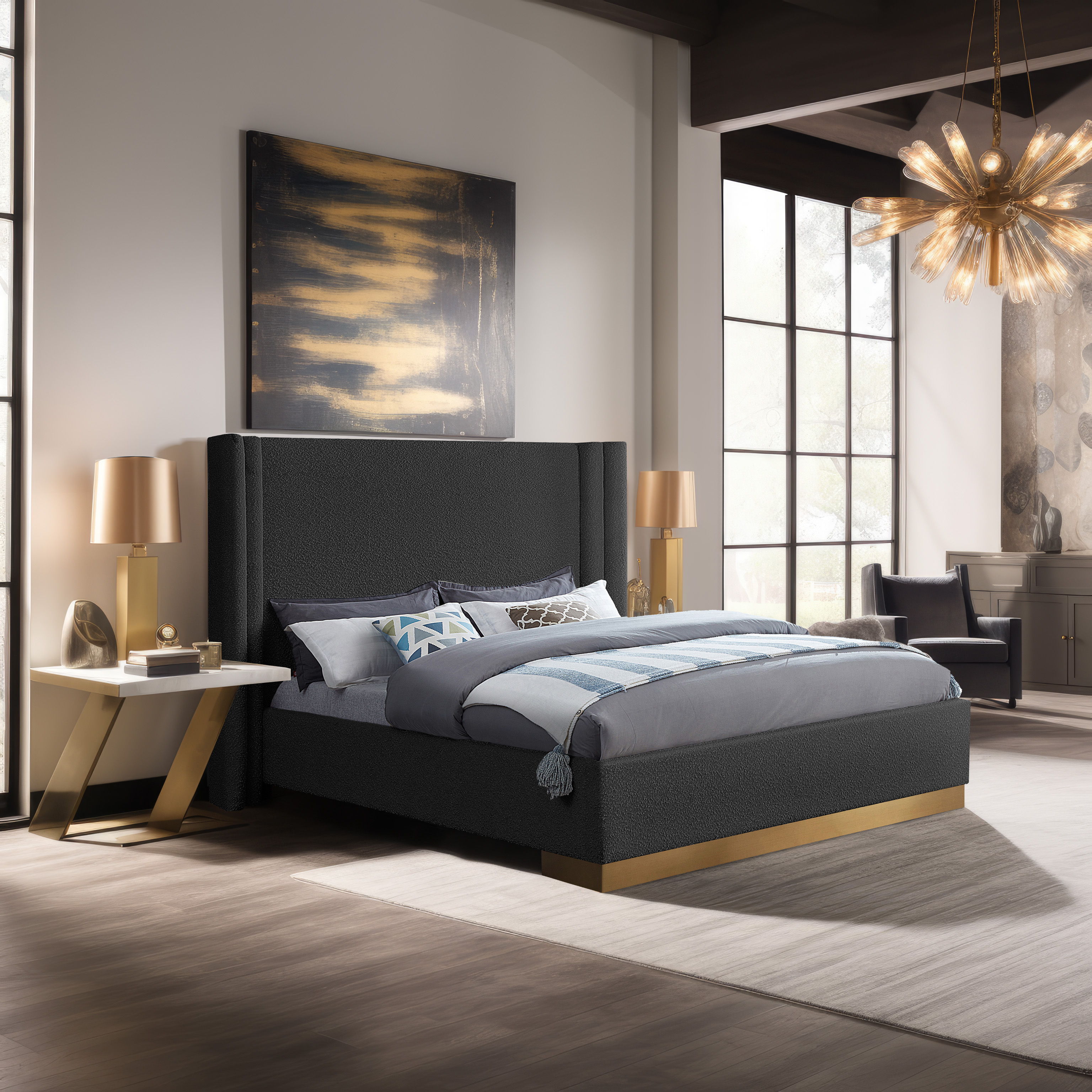 Halton - King Bed - Black