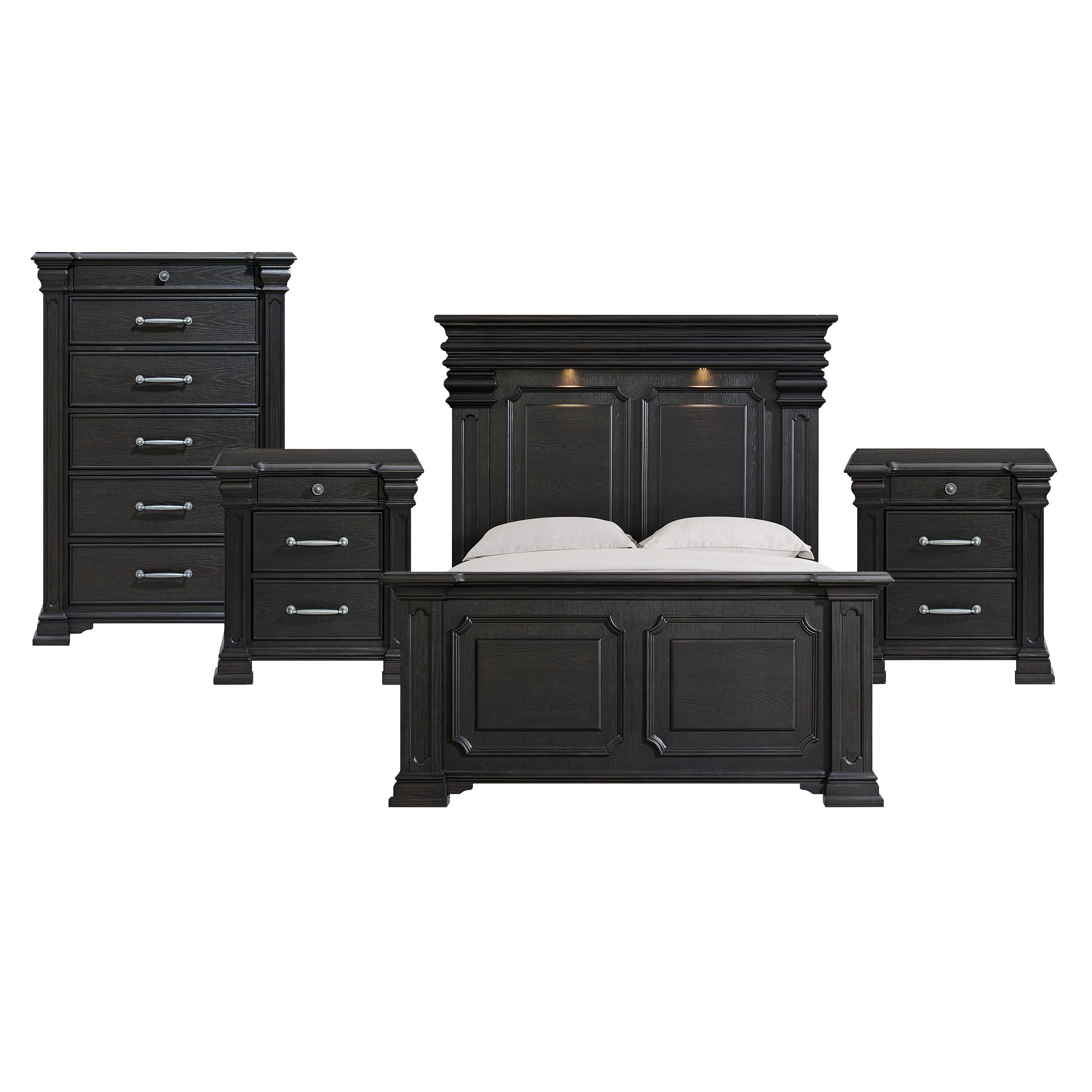 King · 4 Pc · Bedroom Set With 2 Nightstands & Chest