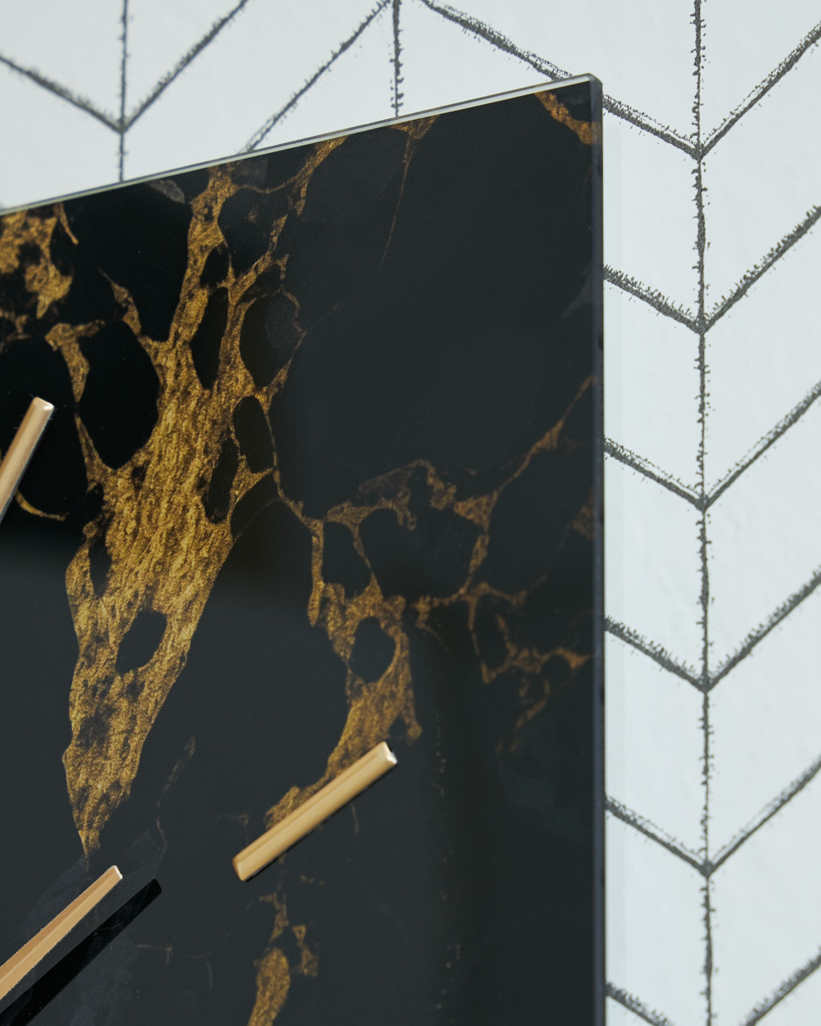 Teague - Wall Clock - Black / Gold Finish, black, view 6