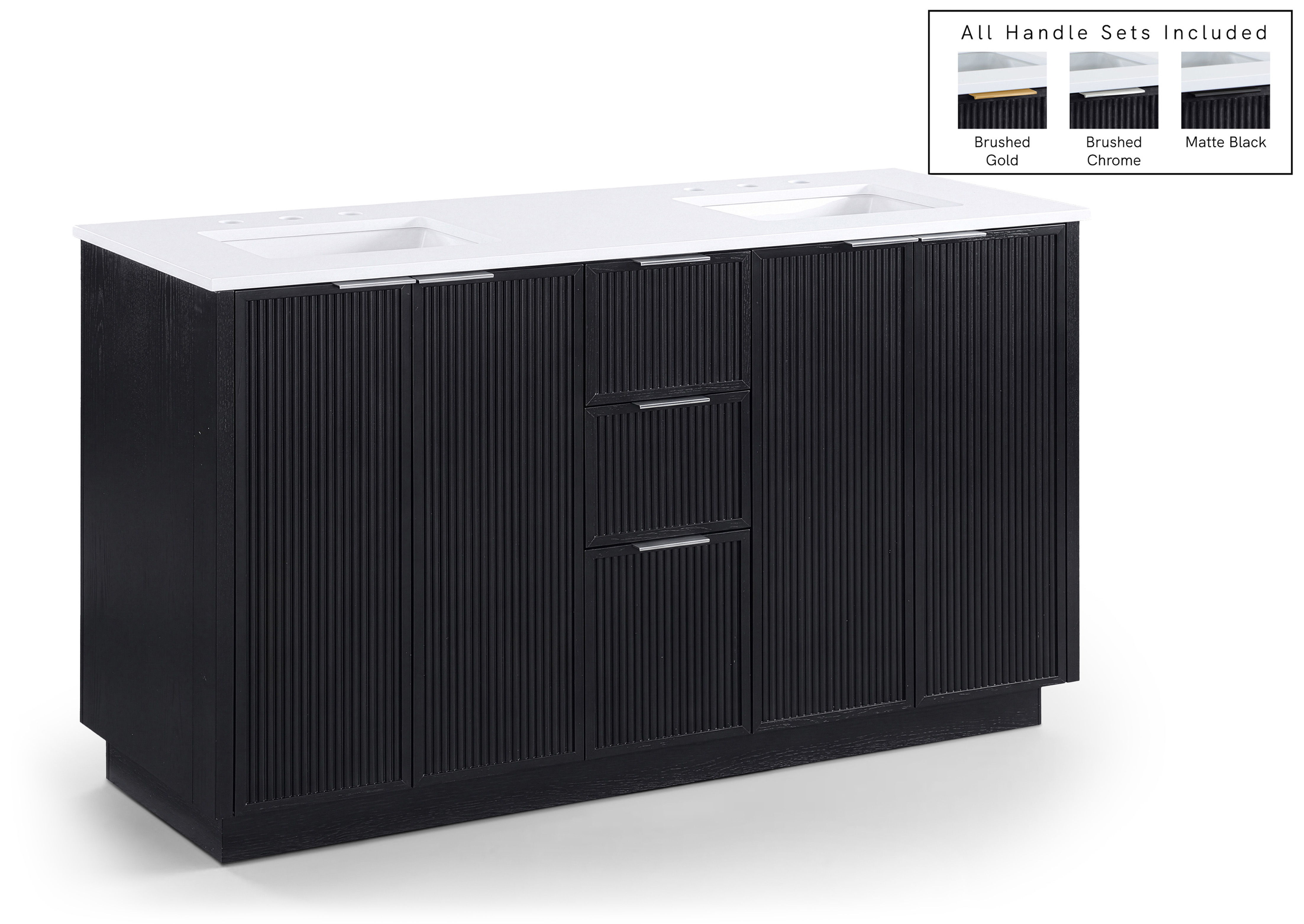 Willard - 60'' Bathroom Vanity - Black / White