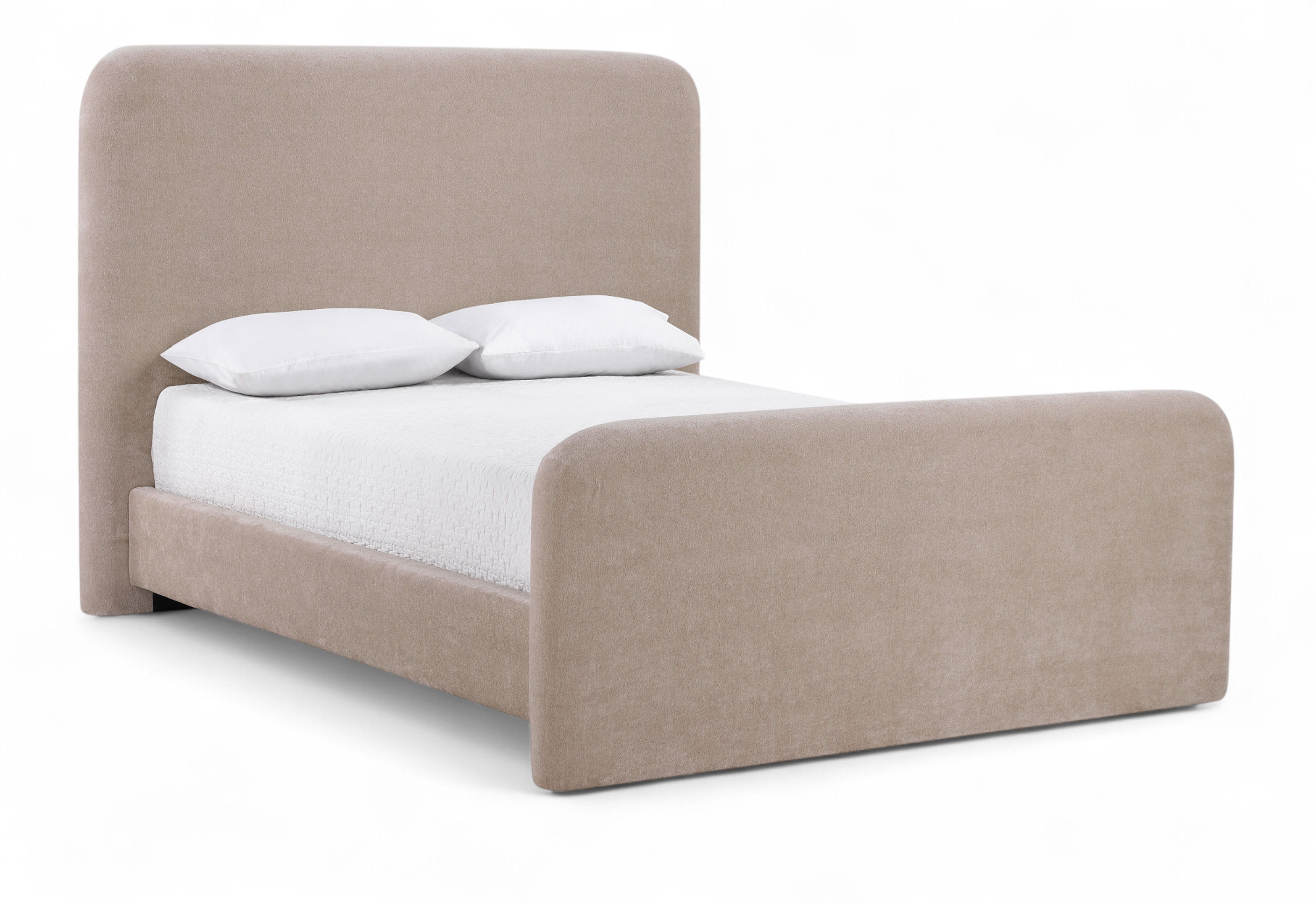Fira - Chenille Fabric Upholstered King Bed - Taupe