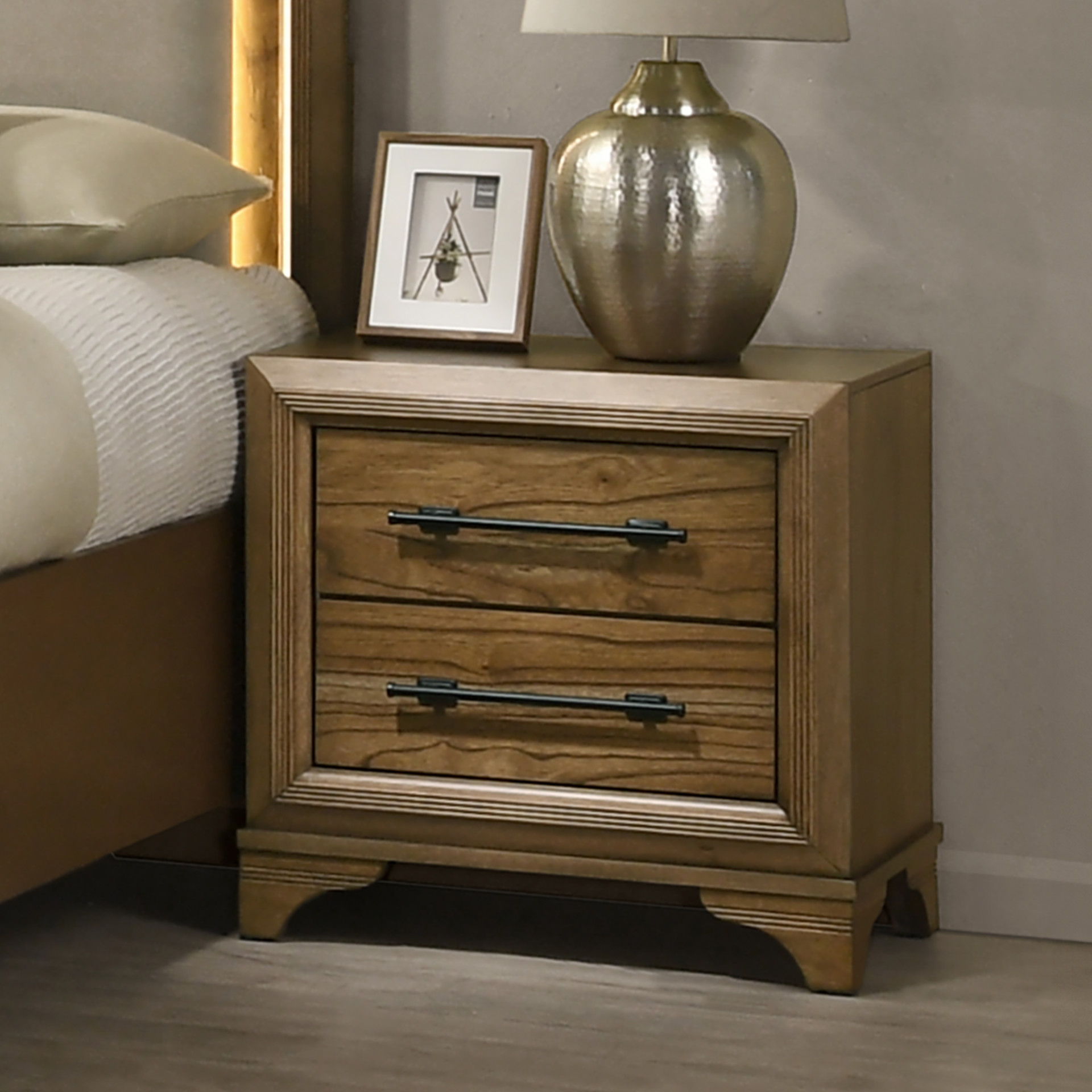 Talcott - Nightstand - Honey, light brown