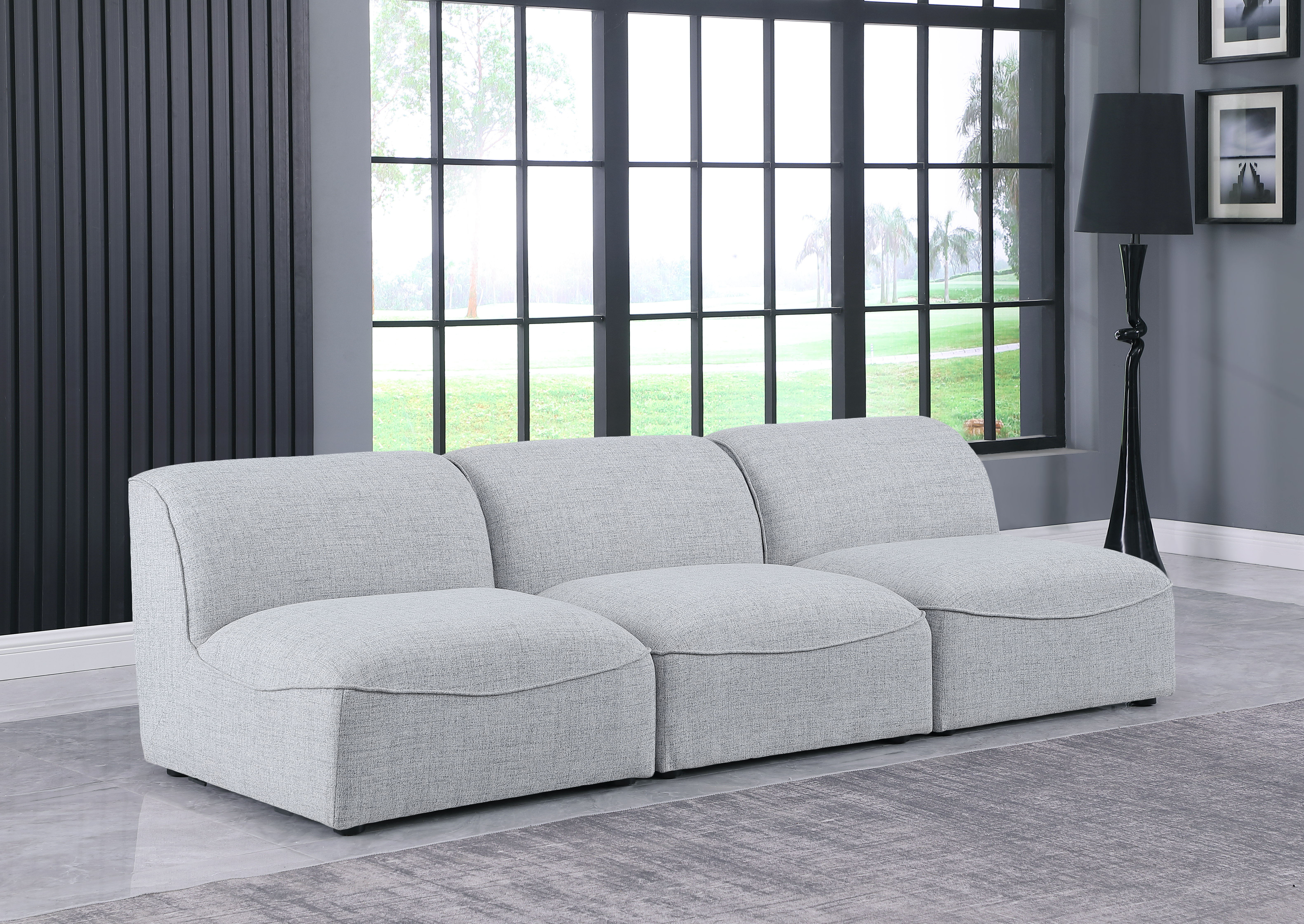Miramar - 3 Piece Armless Modular Sofa - Gray