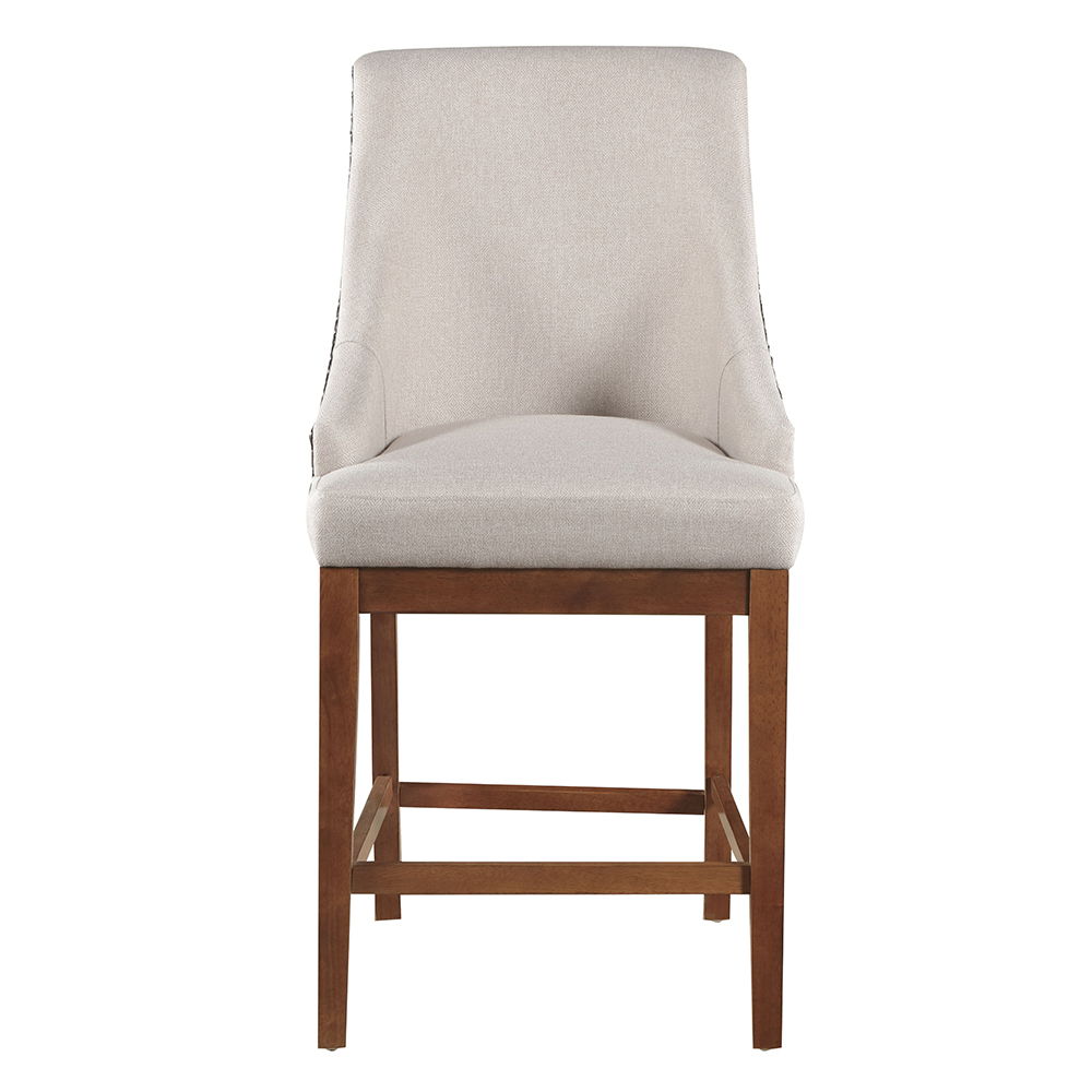 Gilsea - Counter Height Chair (Set of 2) - Fabric, Brown Synthetic Leather & Brown, light brown, view 8