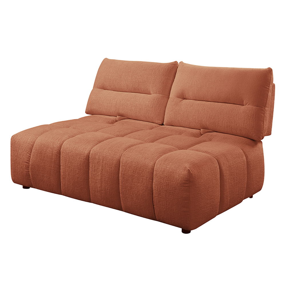 Loanna - Modular - Loveseat - Coral Red Linen, light brown, view 3