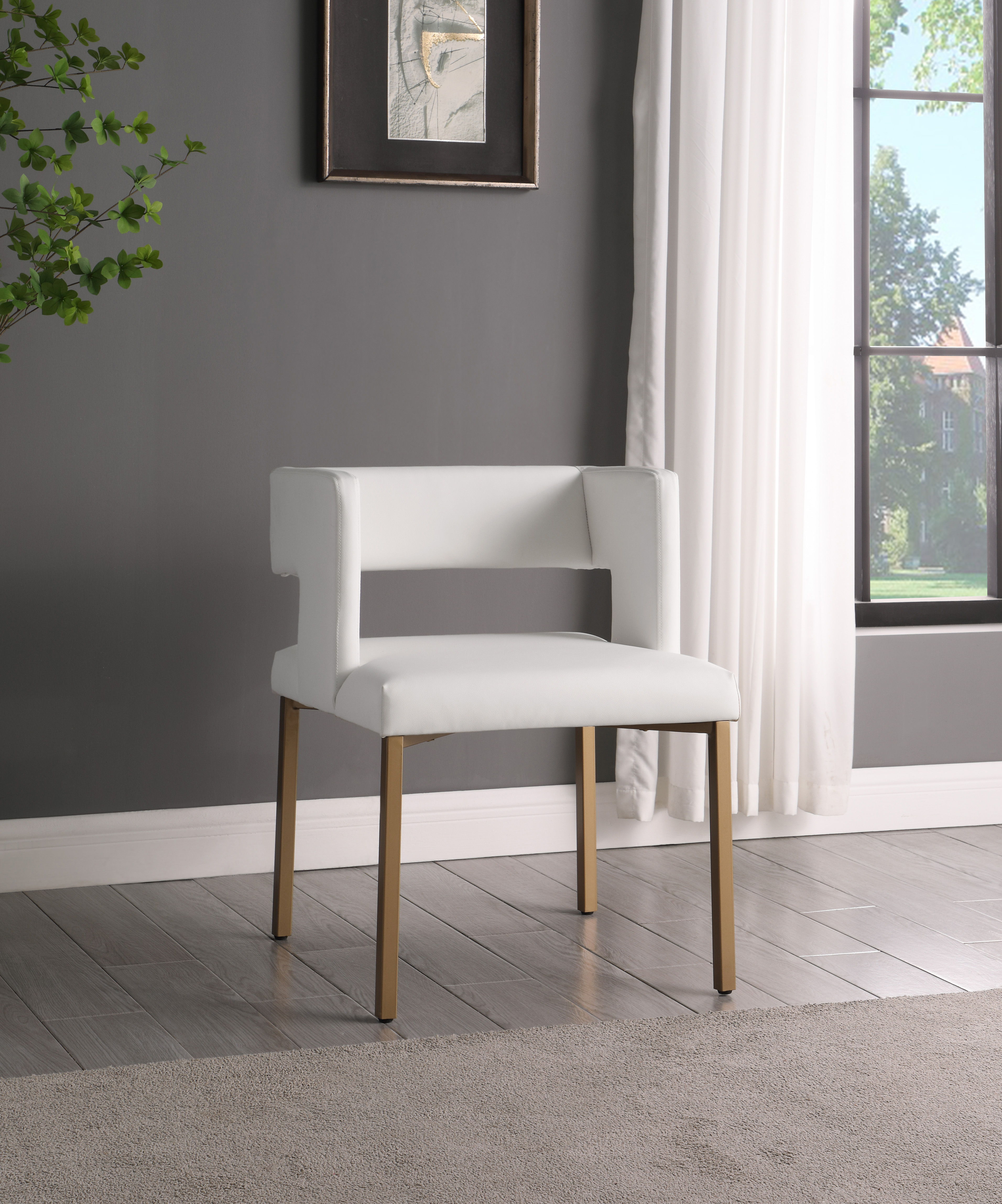Caleb - Faux Leather Dining Chair (Set of 2) - White