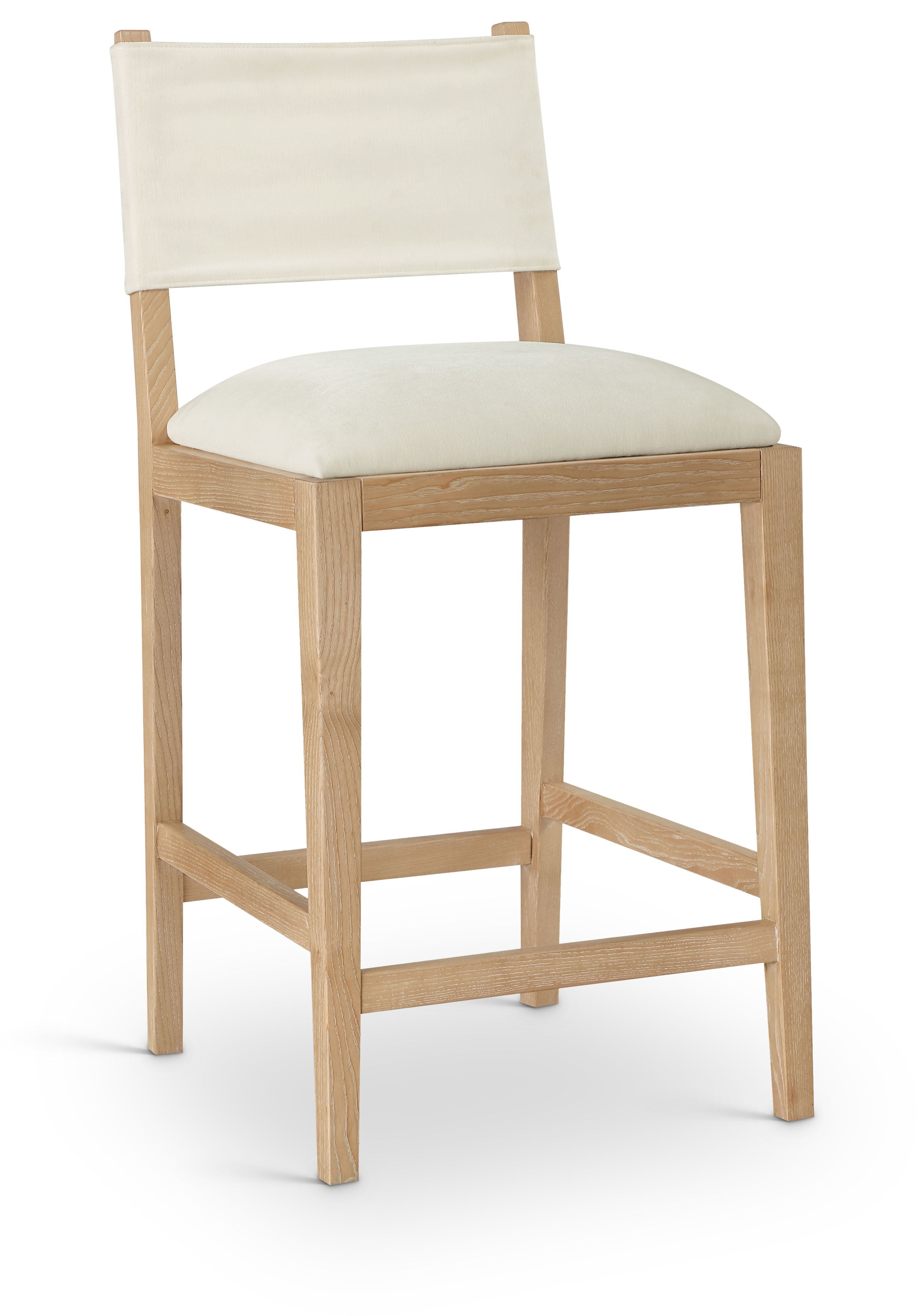 Avon - Linen Textured Performance Fabric Upholstered Counter Stool - Cream