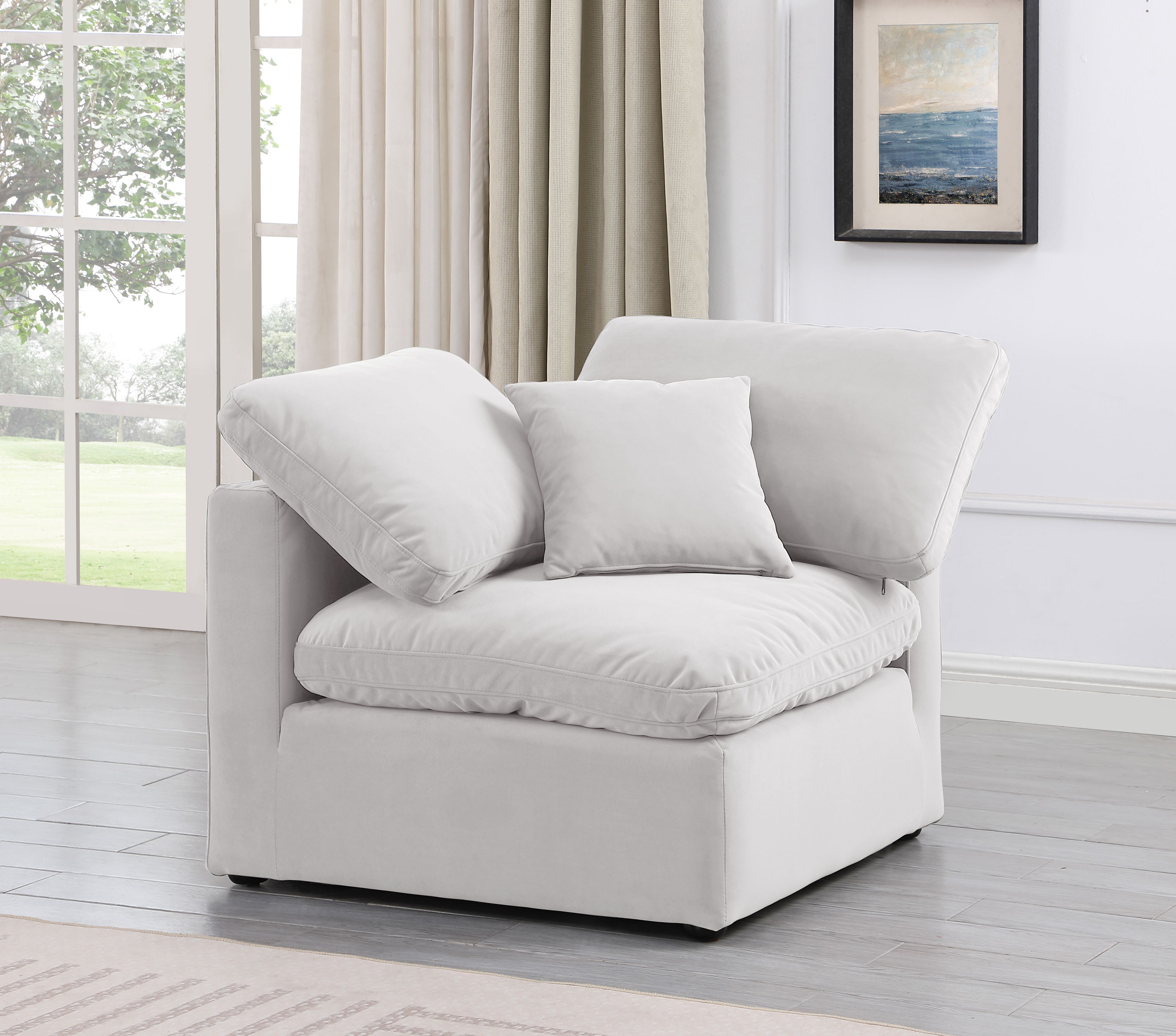 Indulge - Velvet Corner Chair - Cream