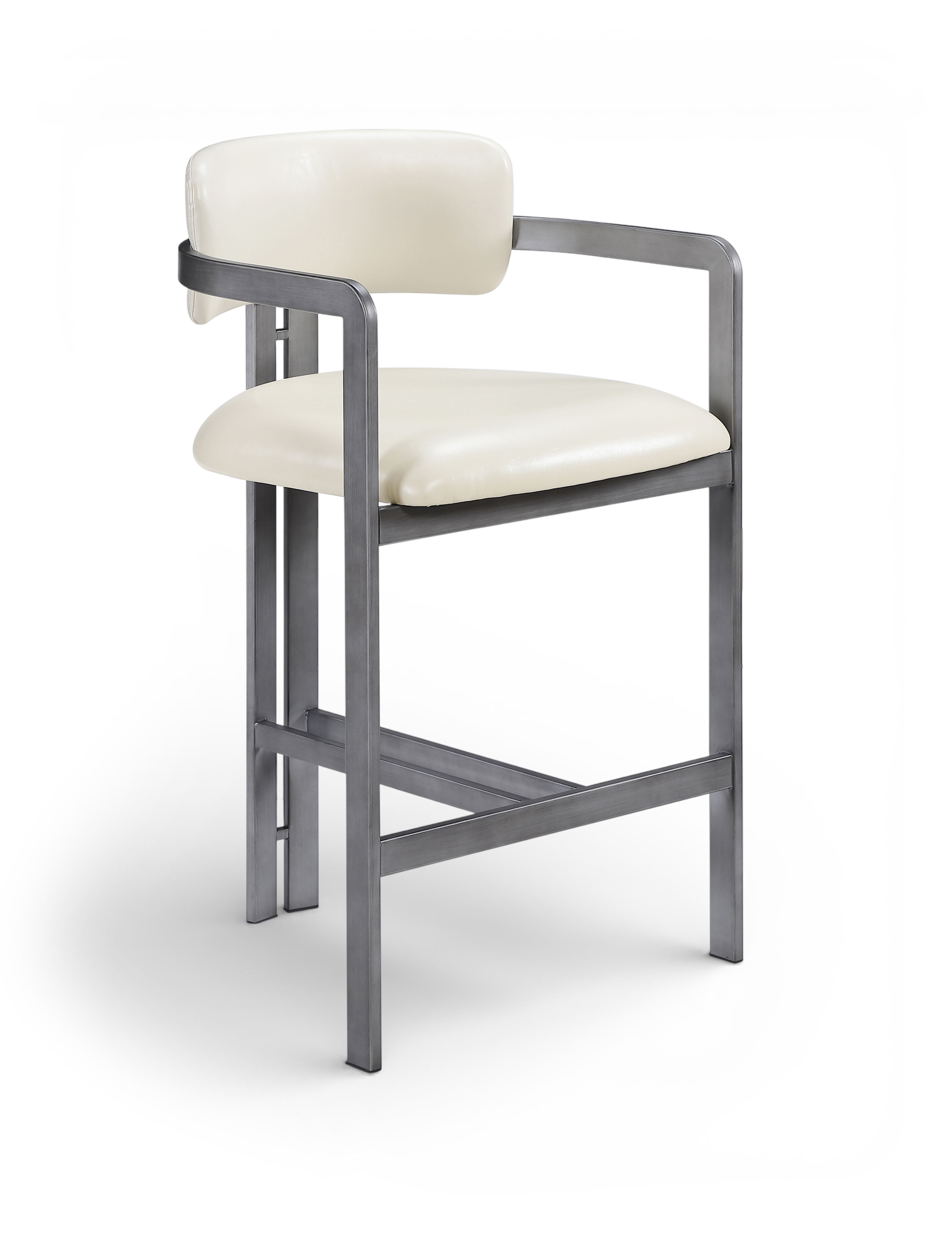 Aurum - Vegan Leather Upholstered Counter Stool - Cream