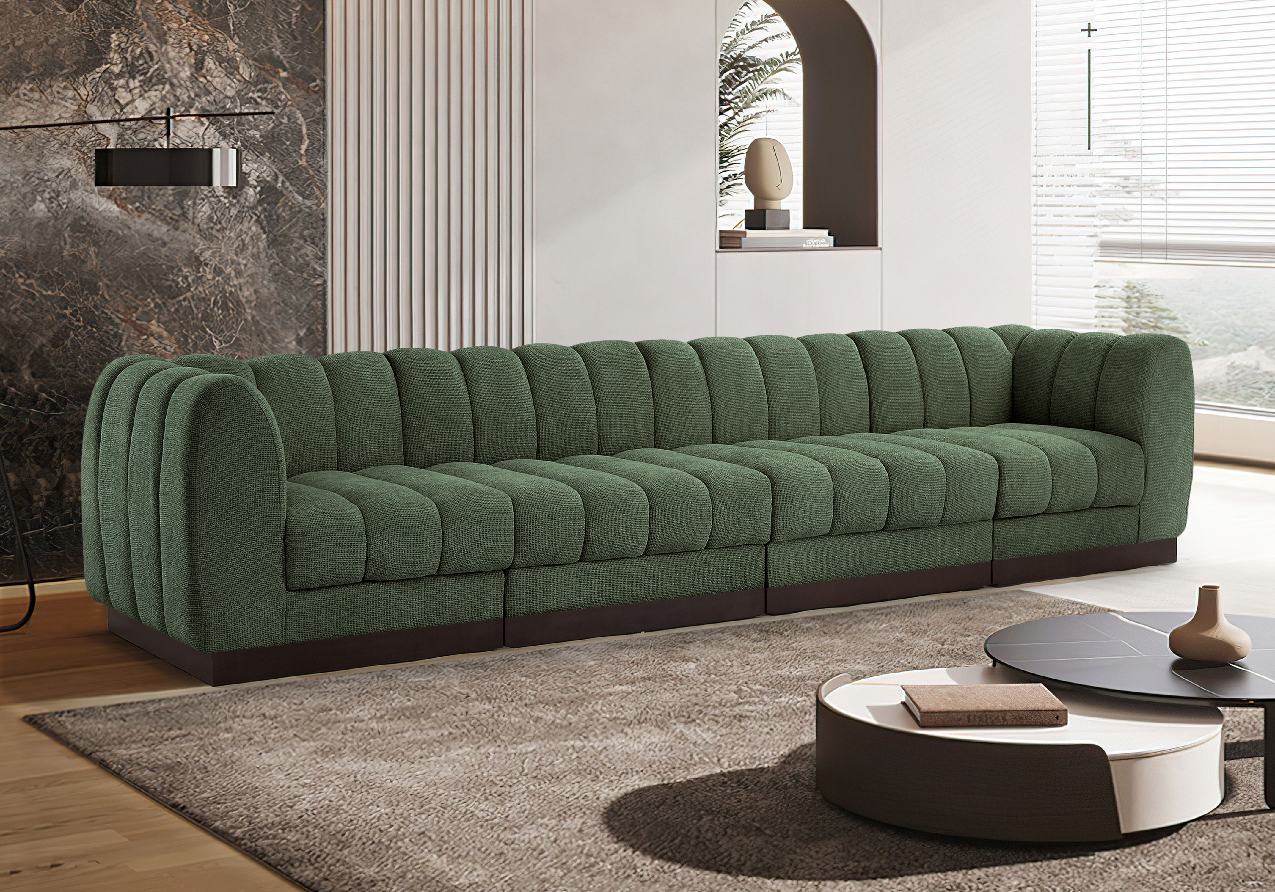 Quinn - 4 Piece Modular Sofa - Green