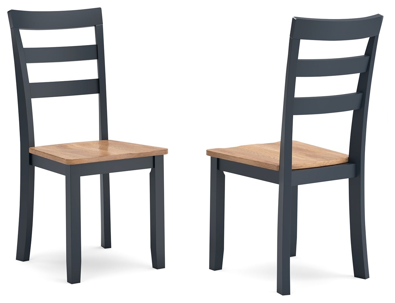 Ashley Furniture Gesthaven - 5 Pc. - Round Dining Room Drop Leaf Table, 4 Side Chairs - Natural / Blue - Image 5