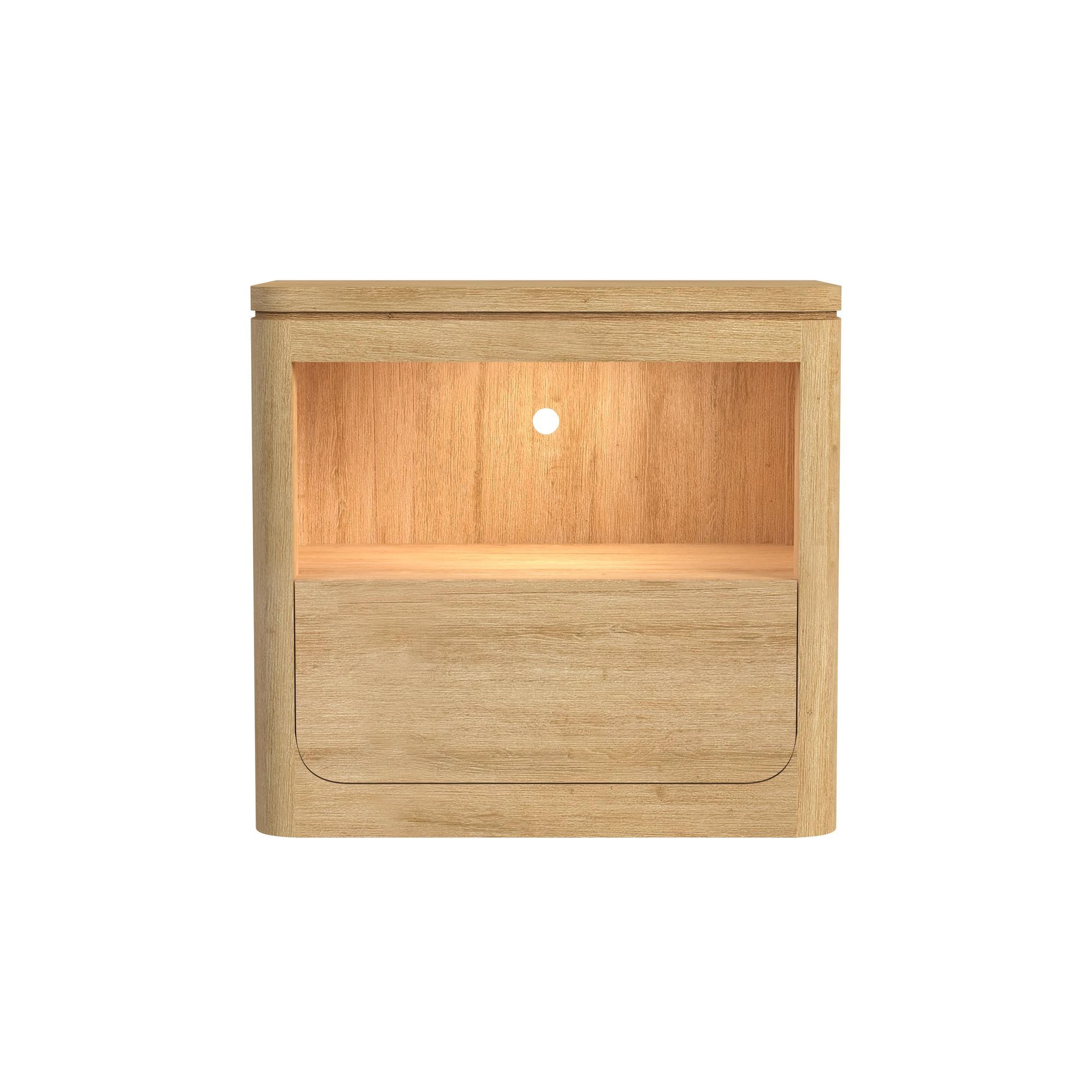 Rosalie - Nightstand With USB & LED - Natural