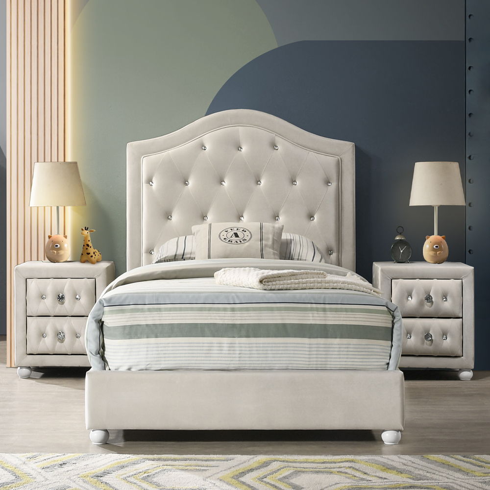 Reggie - Full Bed - Beige Fabric, beige, view 3
