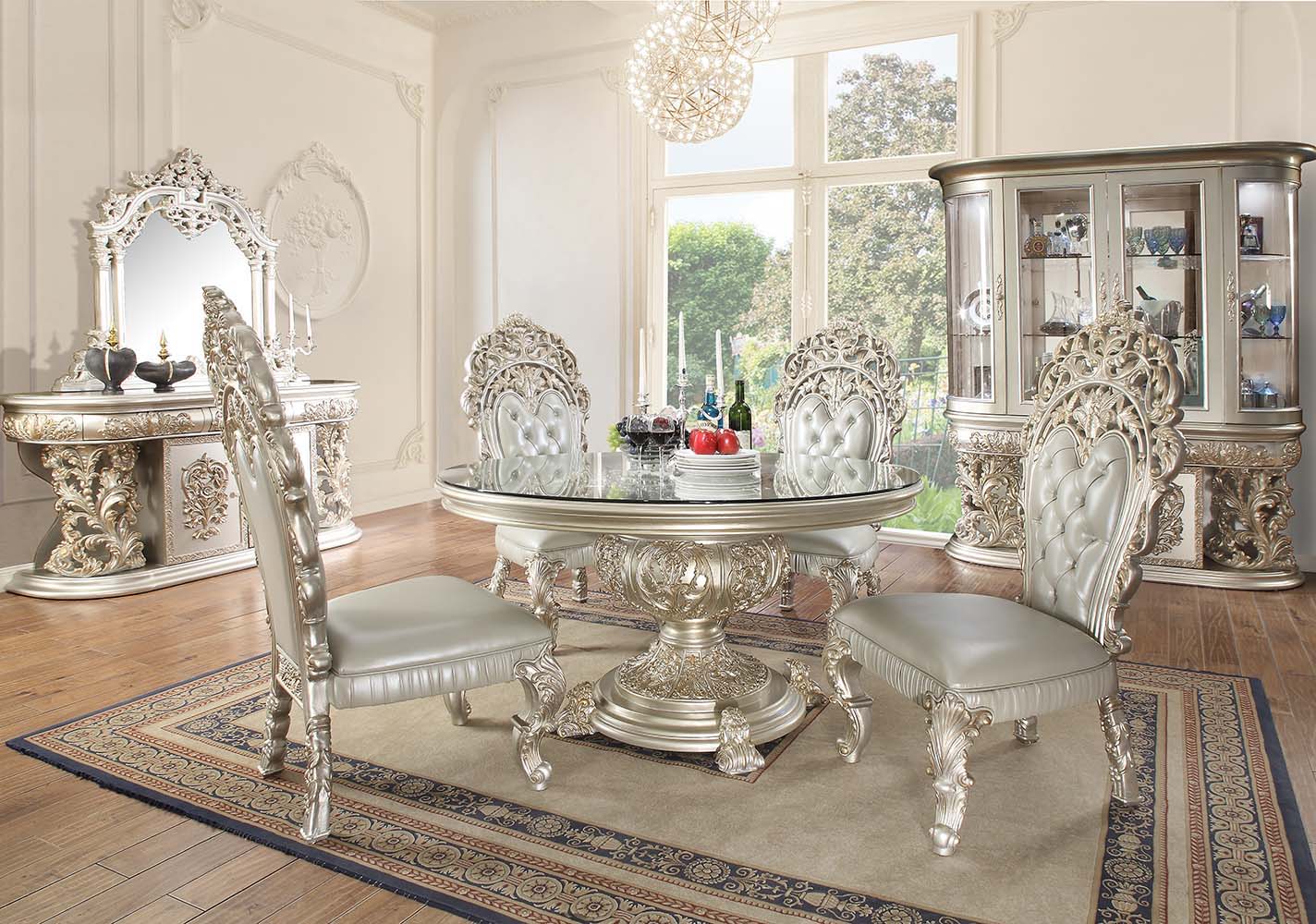 Sandoval - Round Dining Table - Champagne, beige, view 2